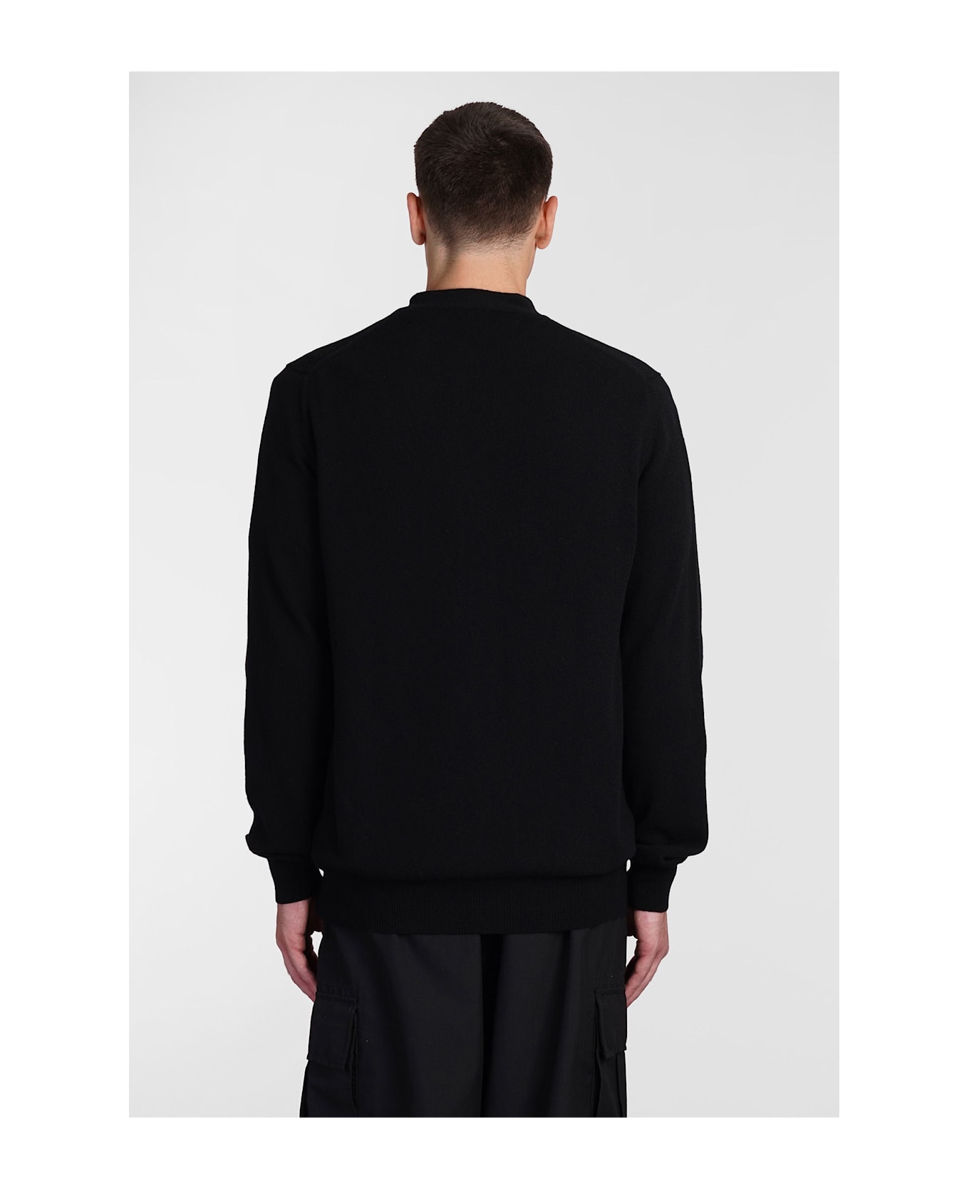 Comme des Garçons Play Cardigan In Black Wool - black