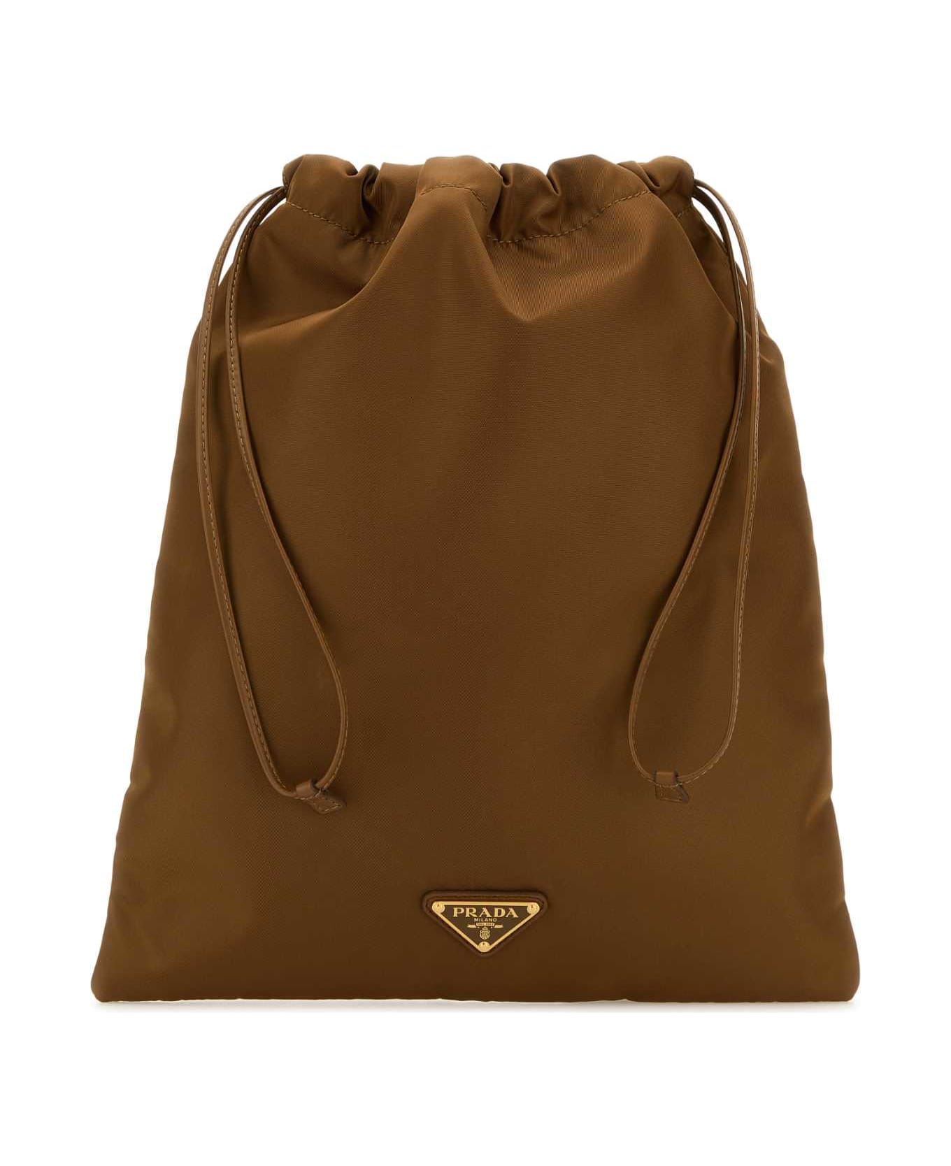 Prada Biscuit Fabric Pouch - BRANDY