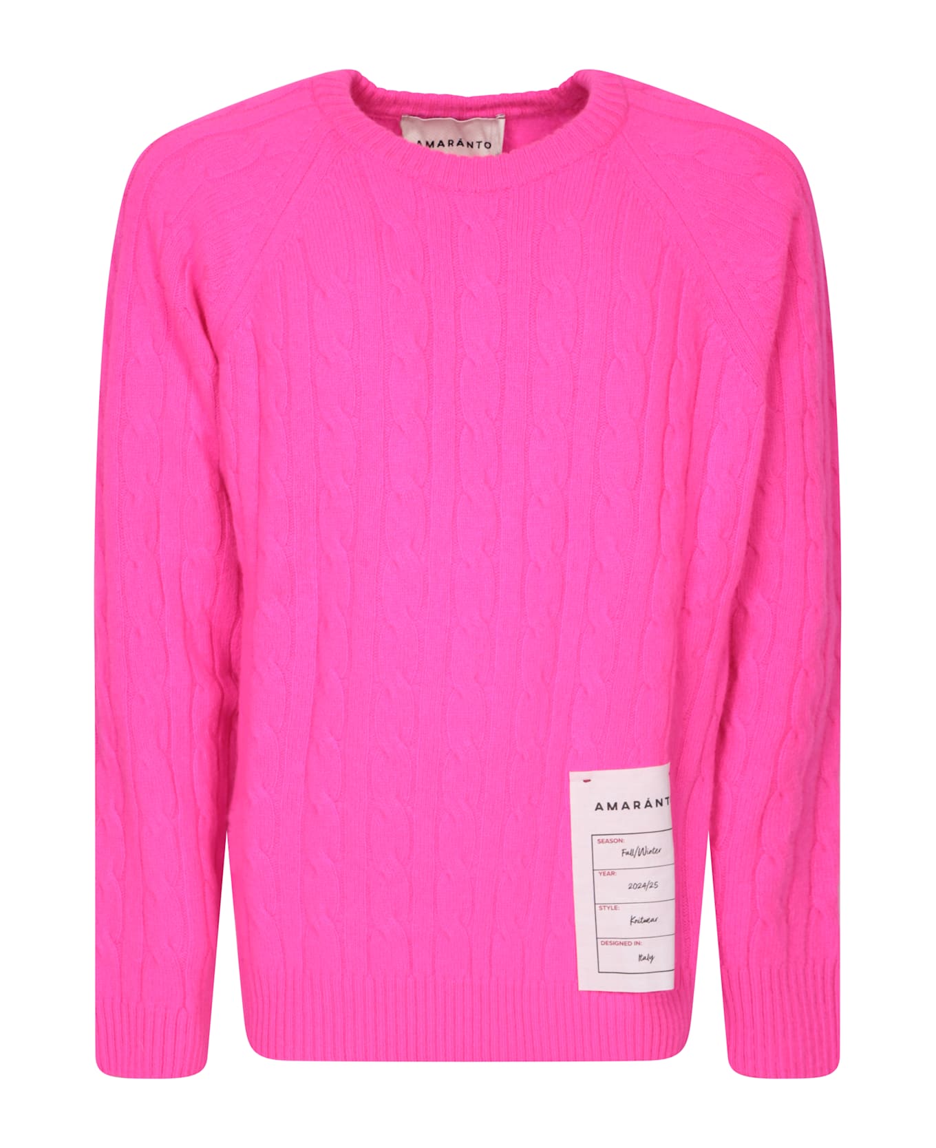 Amaranto Braided Fuchsia Sweater - Pink