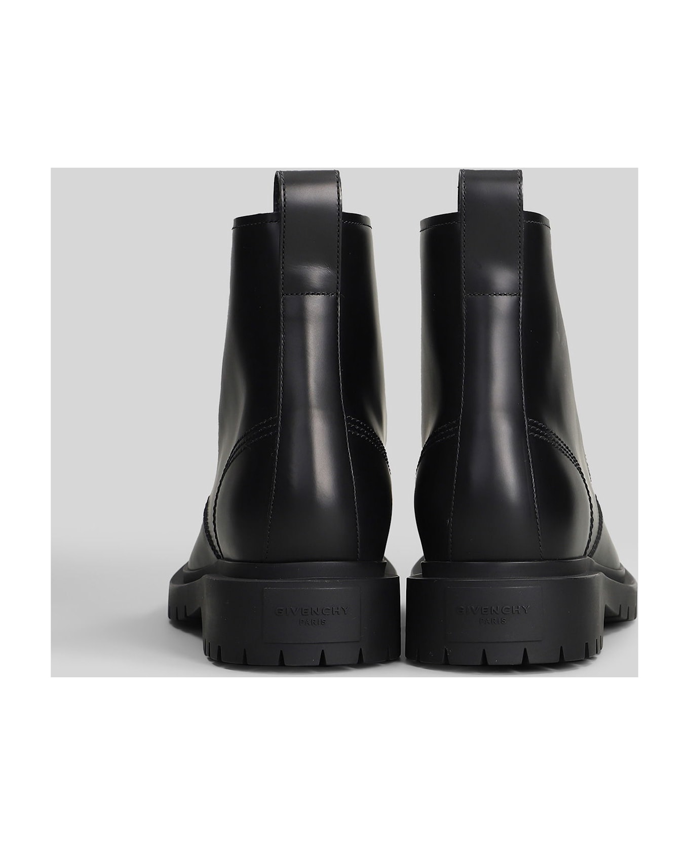 Givenchy Lace Up Boot Combat Boots In Black Leather - black