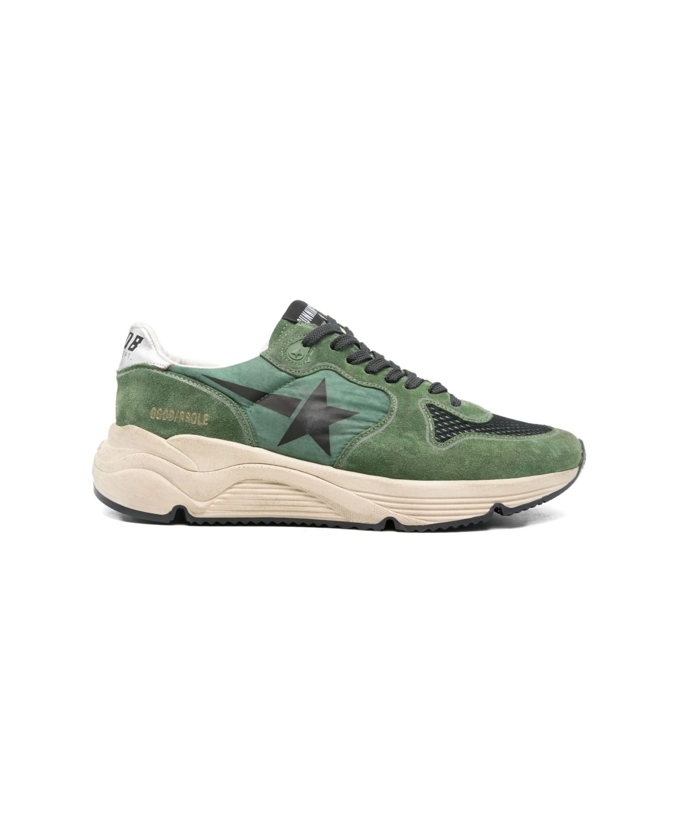 Golden Goose Low-top Leather Sneakers With Star Detail - Green