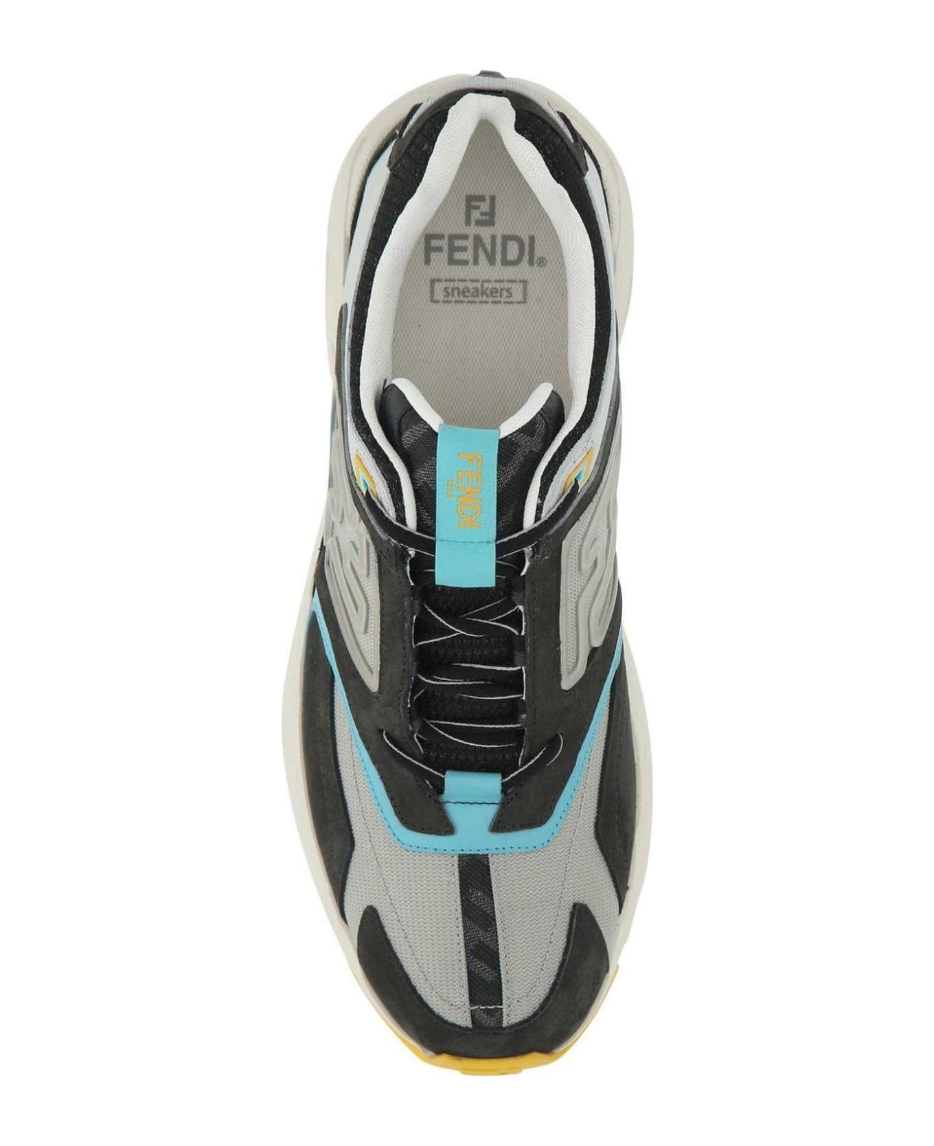 Fendi Faster Ff-embossed Detailed Low-top Sneakers - GREY スニーカー