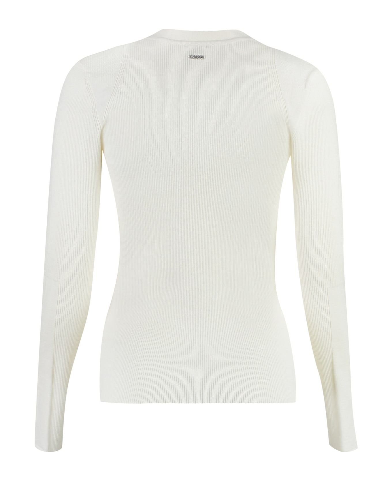 Hugo Boss Ribbed Sweater - White