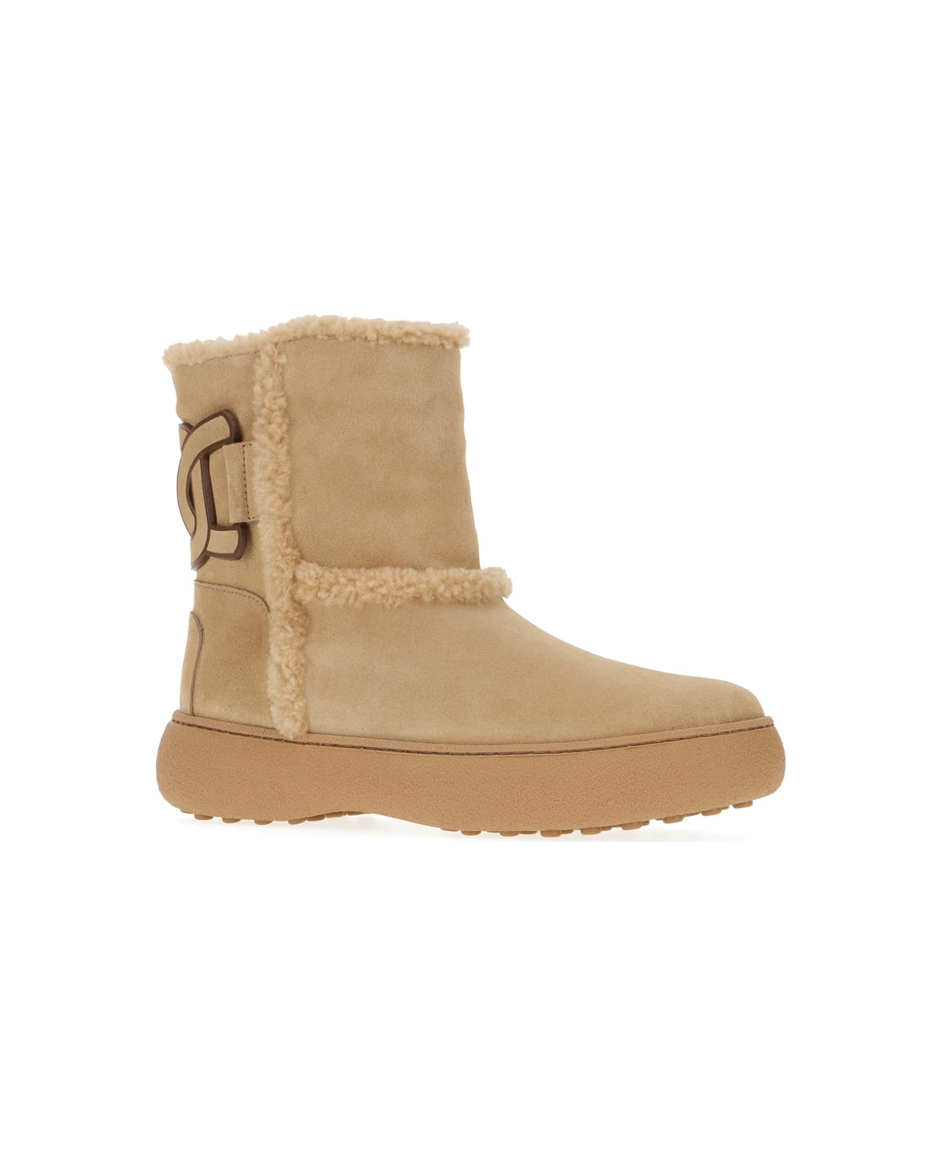 Tod's Cappuccino Suede Ankle Boots - TABACCOCONCHIGLIA