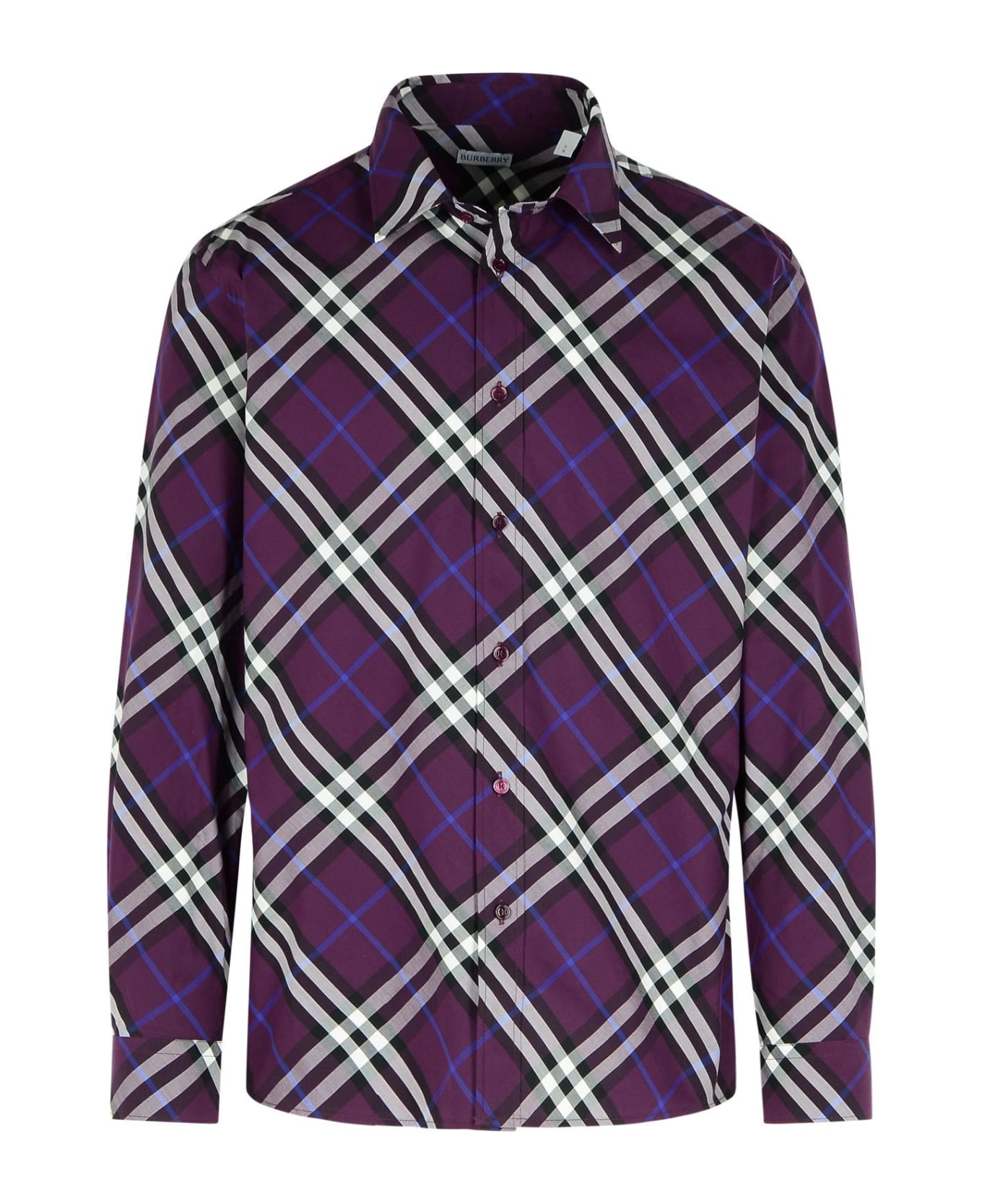 Burberry 'check' Purple Cotton Shirt - Pansy ip check