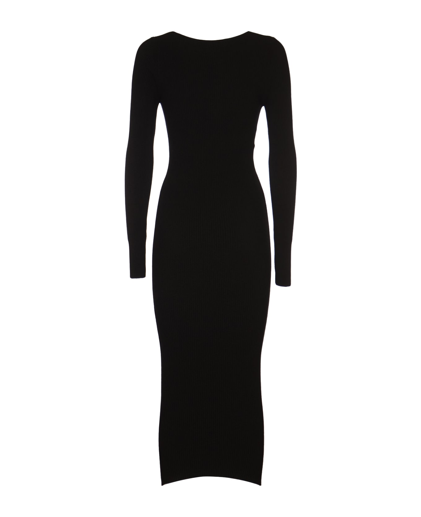 Philosophy di Lorenzo Serafini Keyhole Detail Long-sleeved Knit Dress - Black