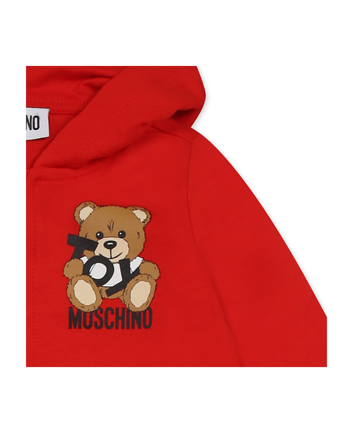Moschino Red Suit For Babykids With Teddy Bear - Red