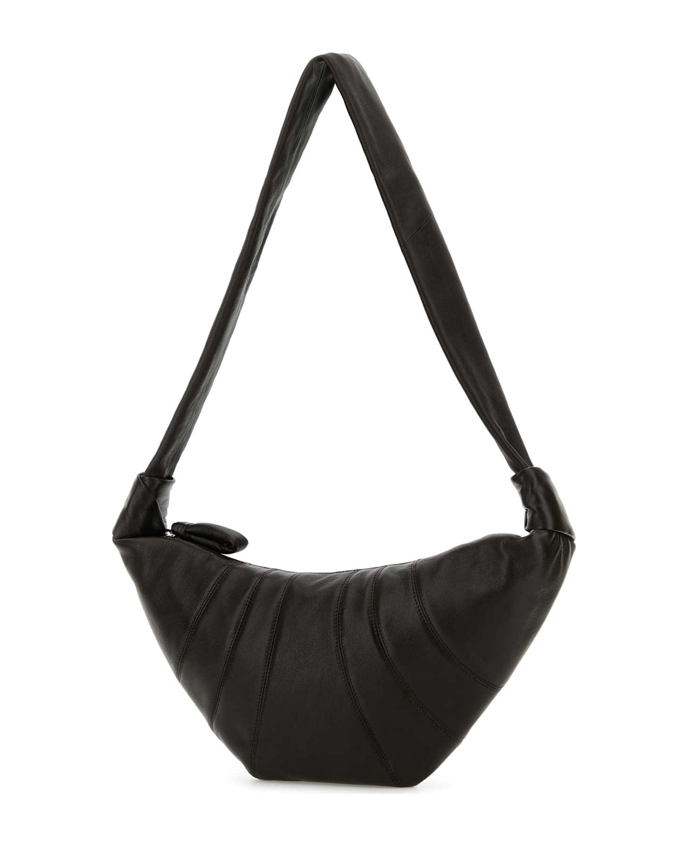 Lemaire Dark Brown Leather Medium Croissant Crossbody Bag - BROWN