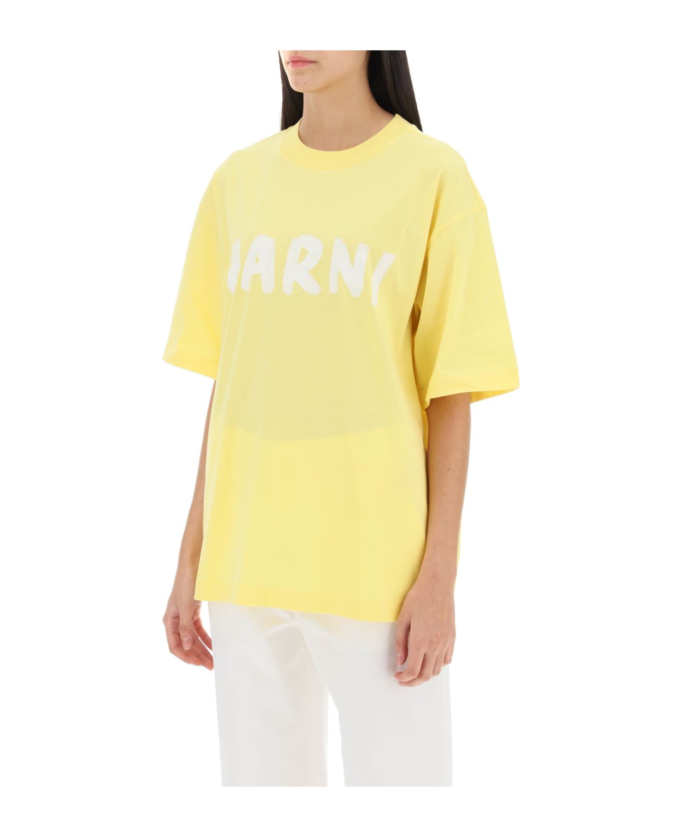 Marni T-shirt With Maxi Logo Print - LEMMON (Yellow)