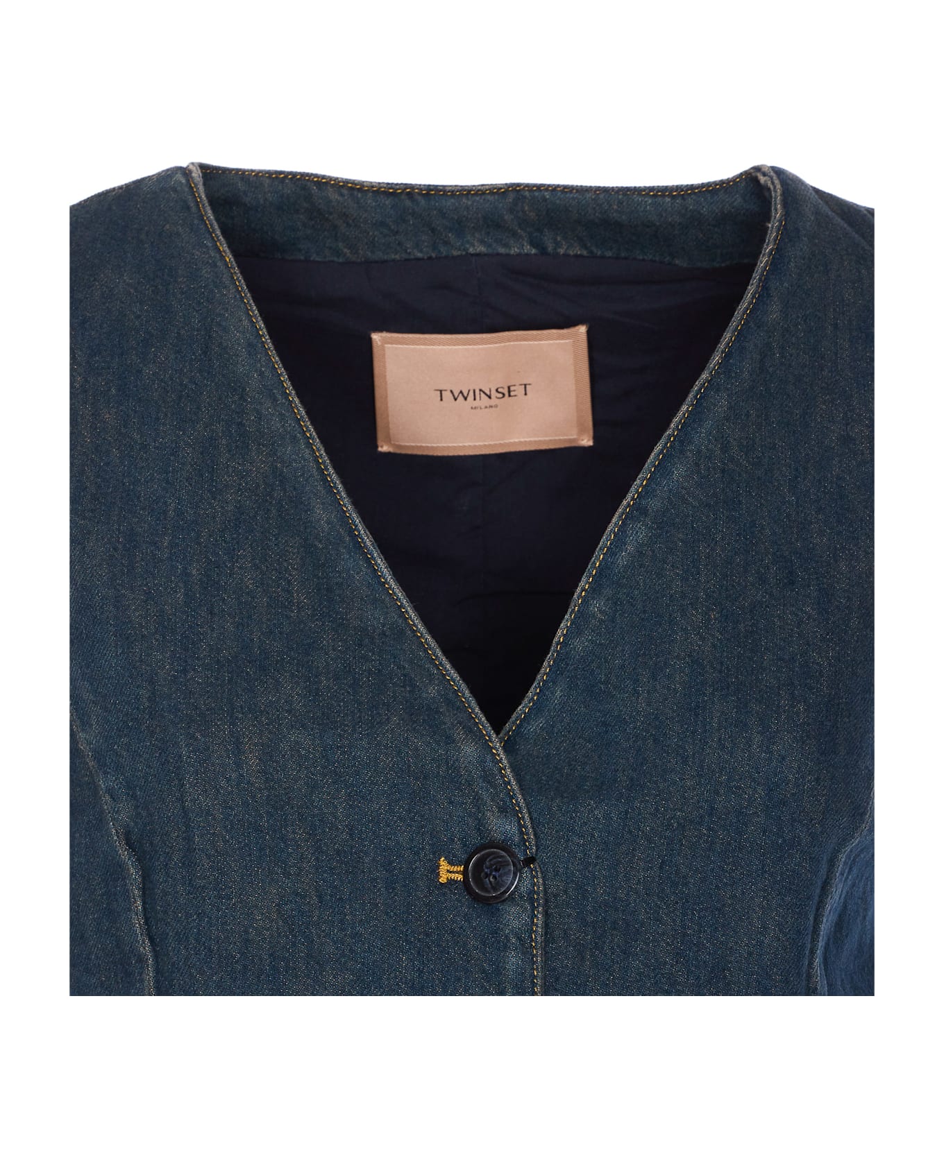 TwinSet Denim Vest - Blue