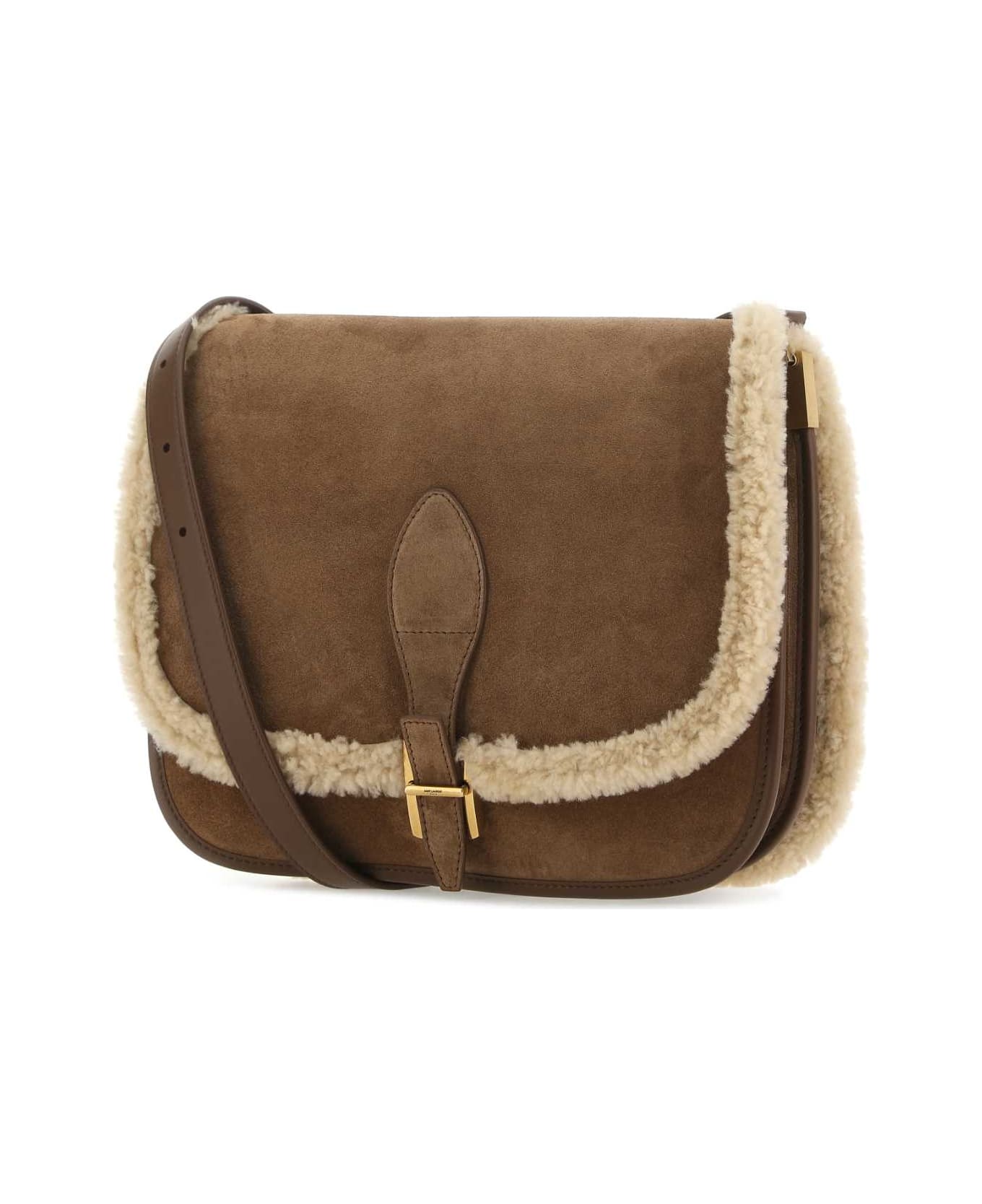 Saint Laurent Brown Suede Crossbody Bag - 2281