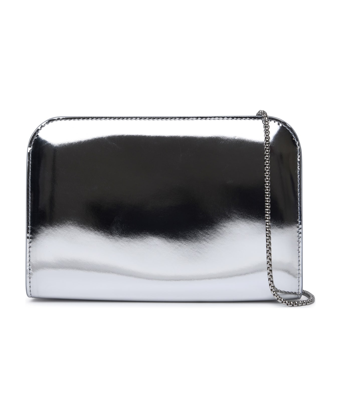 Ferragamo 'diana' Mini Clutch Bag In Silver Calf Leather - Silver