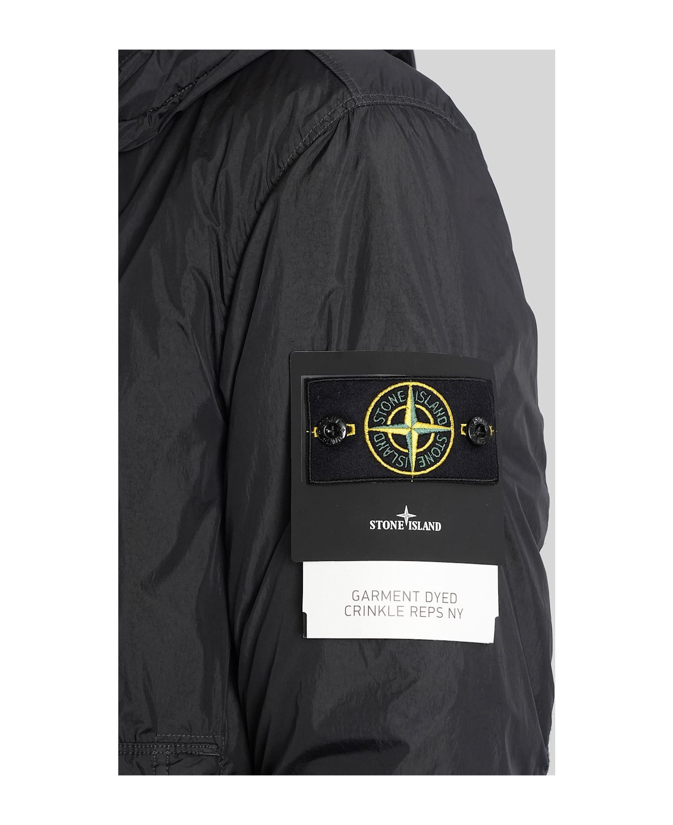 Stone Island Casual Jacket In Black Polyamide - black