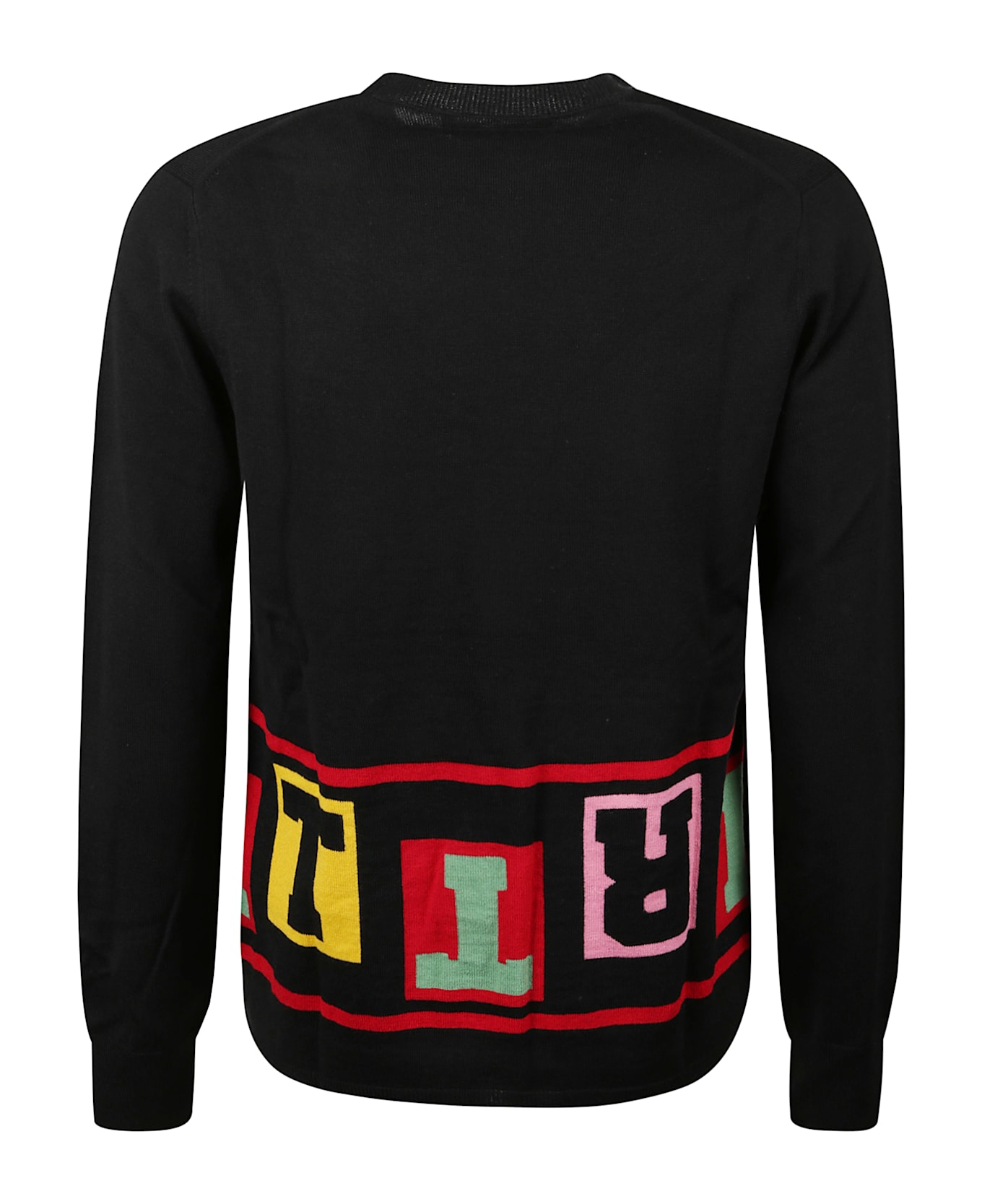Comme des Garçons Crew Neck Sweater With Writing - Black