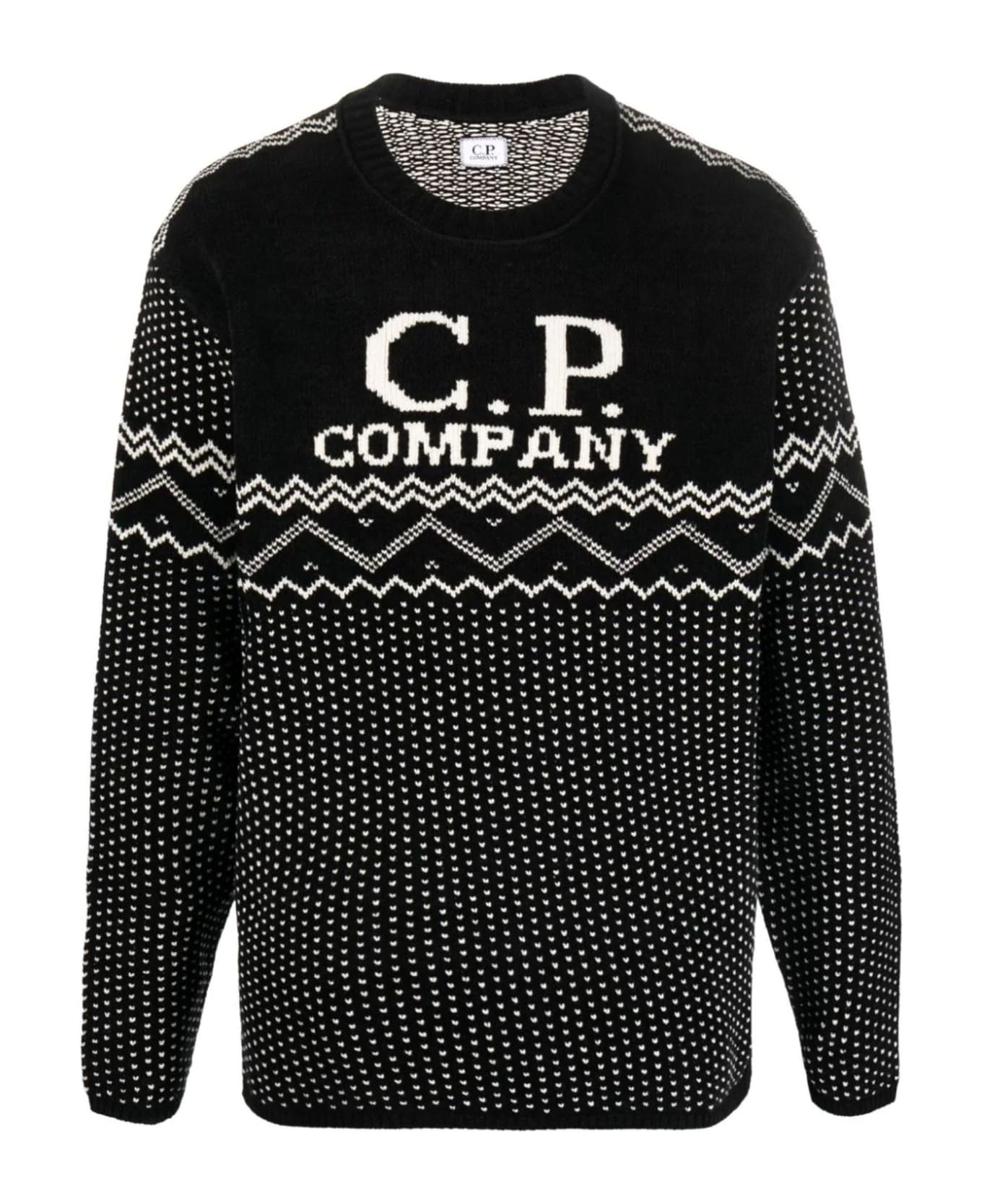 C.P. Company Black Cotton Jumper - Nero