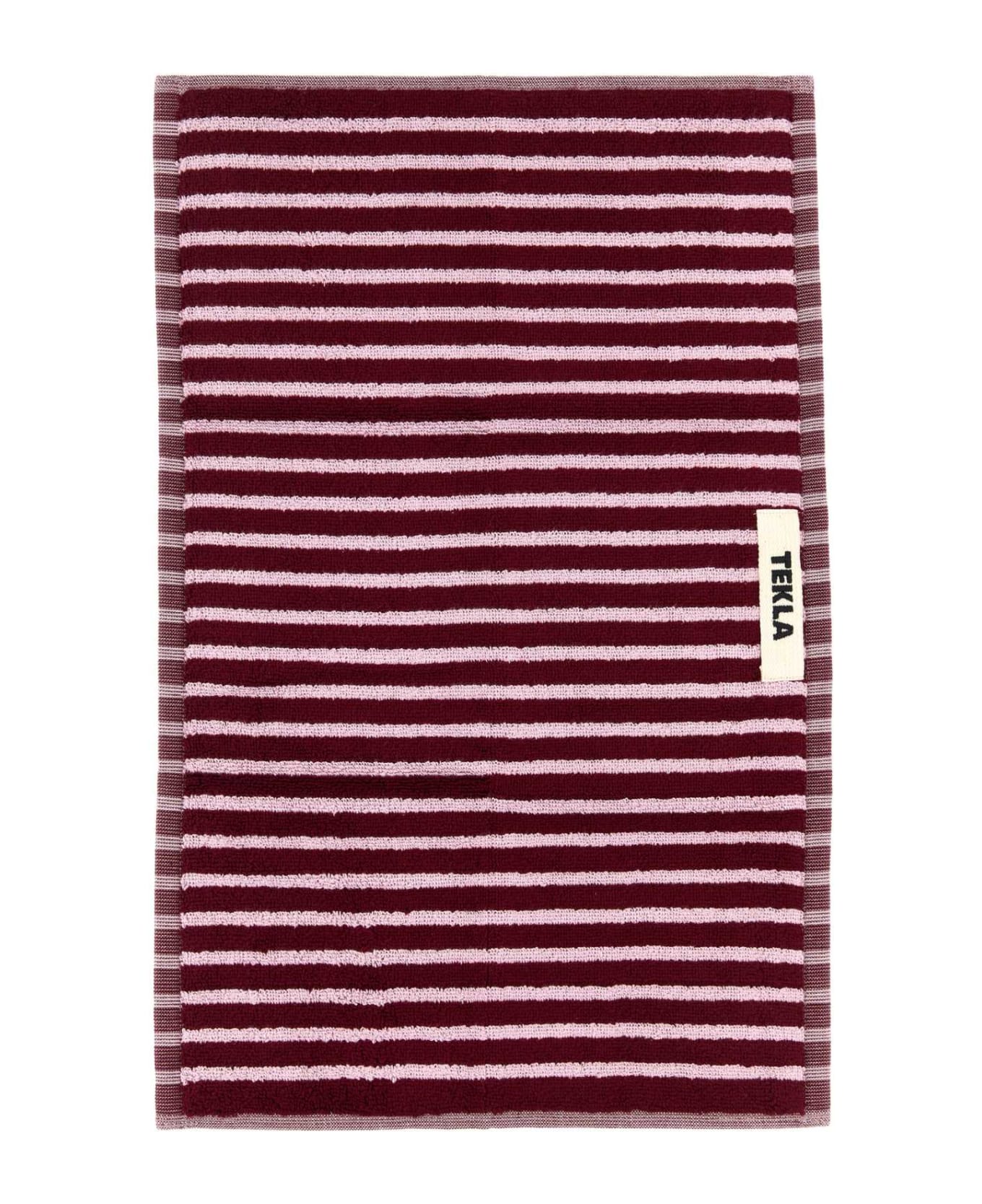 Tekla Embroidered Terry Guest Towel - RED & ROSE