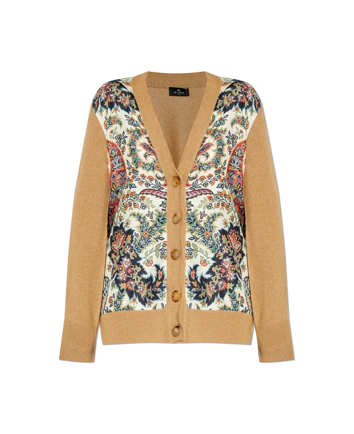 Etro Floral Printed Knit Cardigan - NEUTRALS