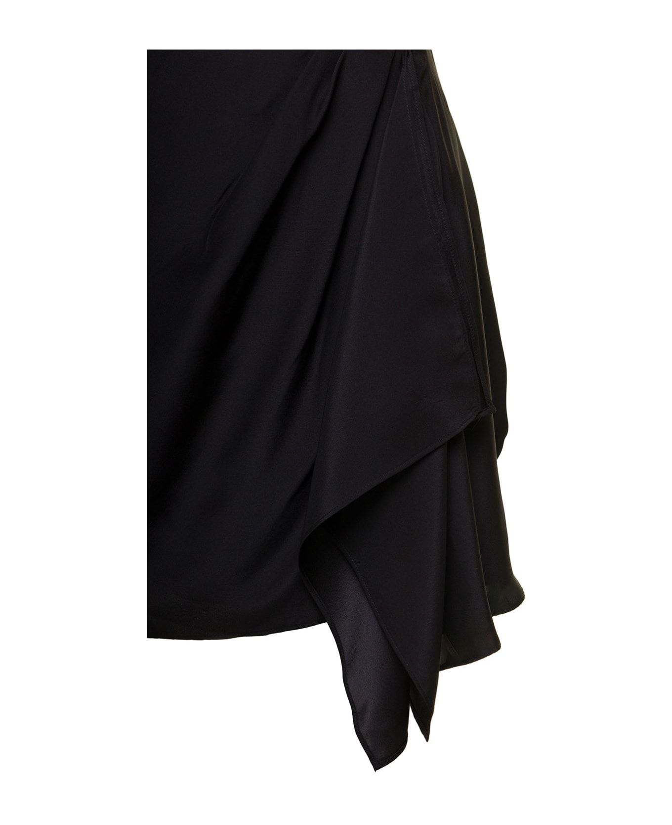 GAUGE81 'anjo' Black Miniskirt With Dramatic Side Draping Detail In Silk Woman Gauge81 - Black