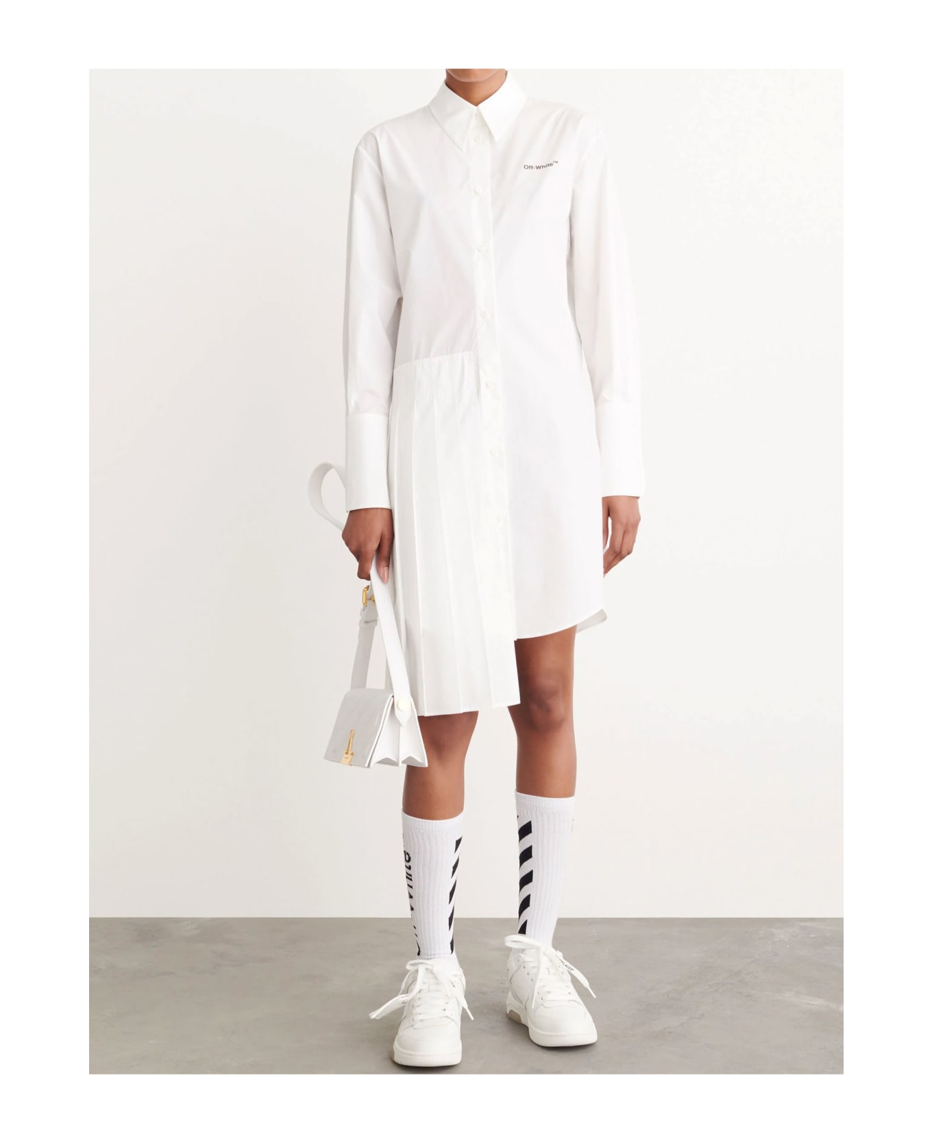 Off-White Diag Shirt Dress - White