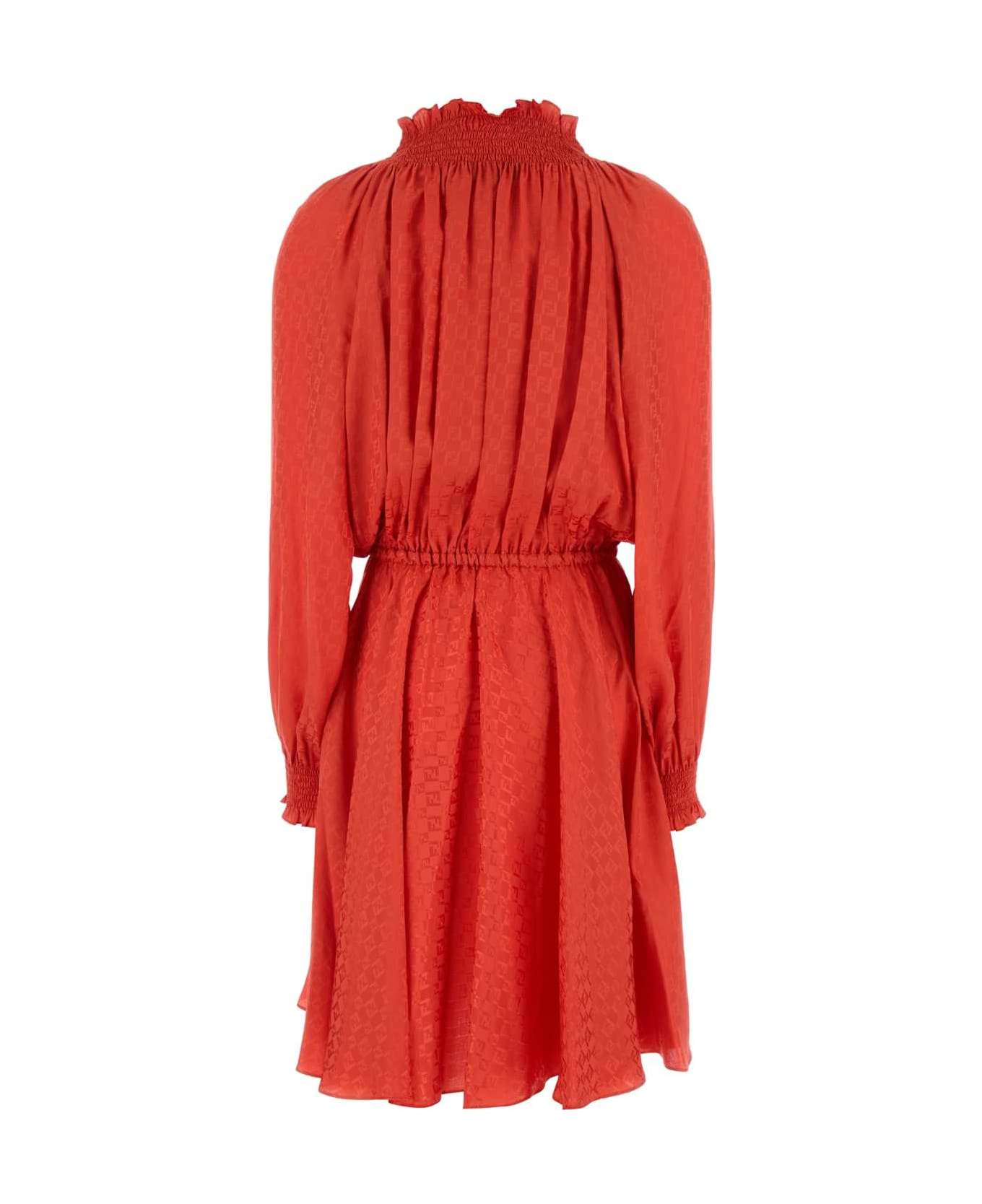 Coral Silk Mini Dress
