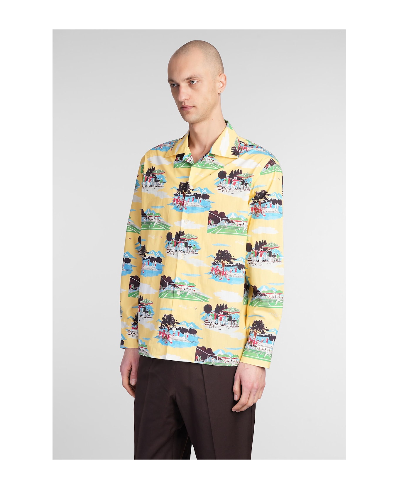 Drôle de Monsieur Shirt In Yellow Cotton - yellow