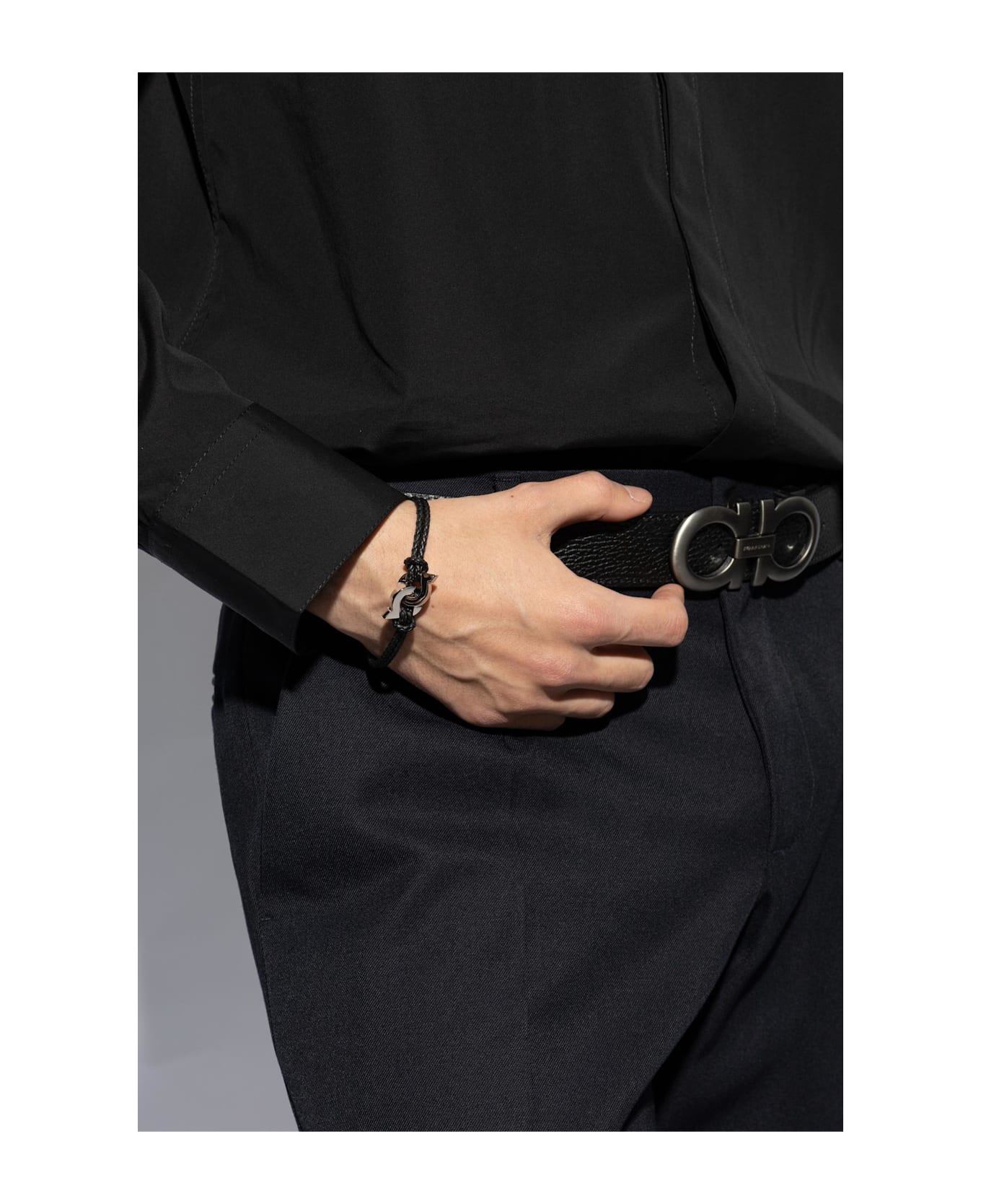 Ferragamo Leather Bracelet - BLACK