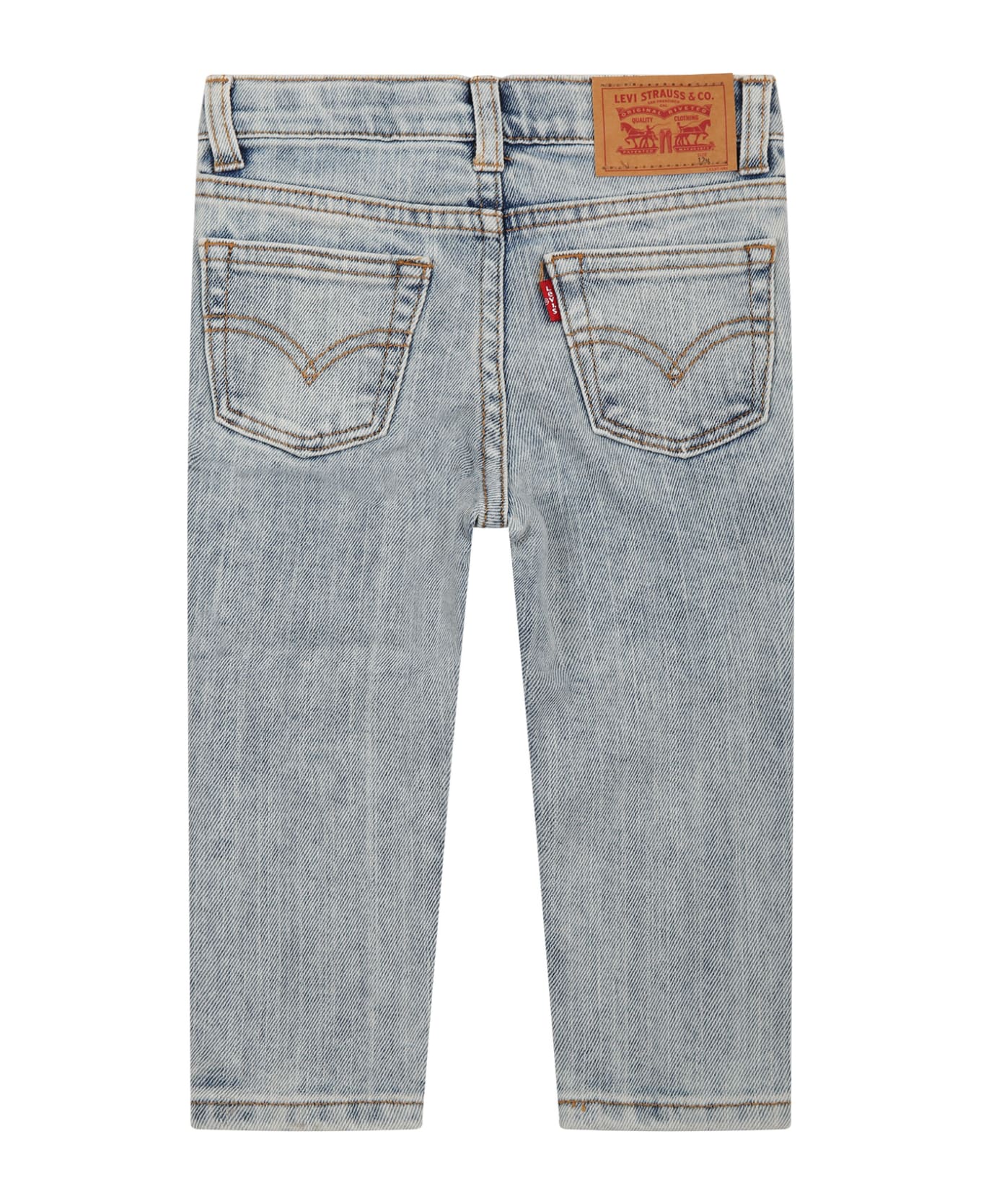 Levi's Light Blue Jeans For Baby Boy With Patch Logo - Denim ボトムス