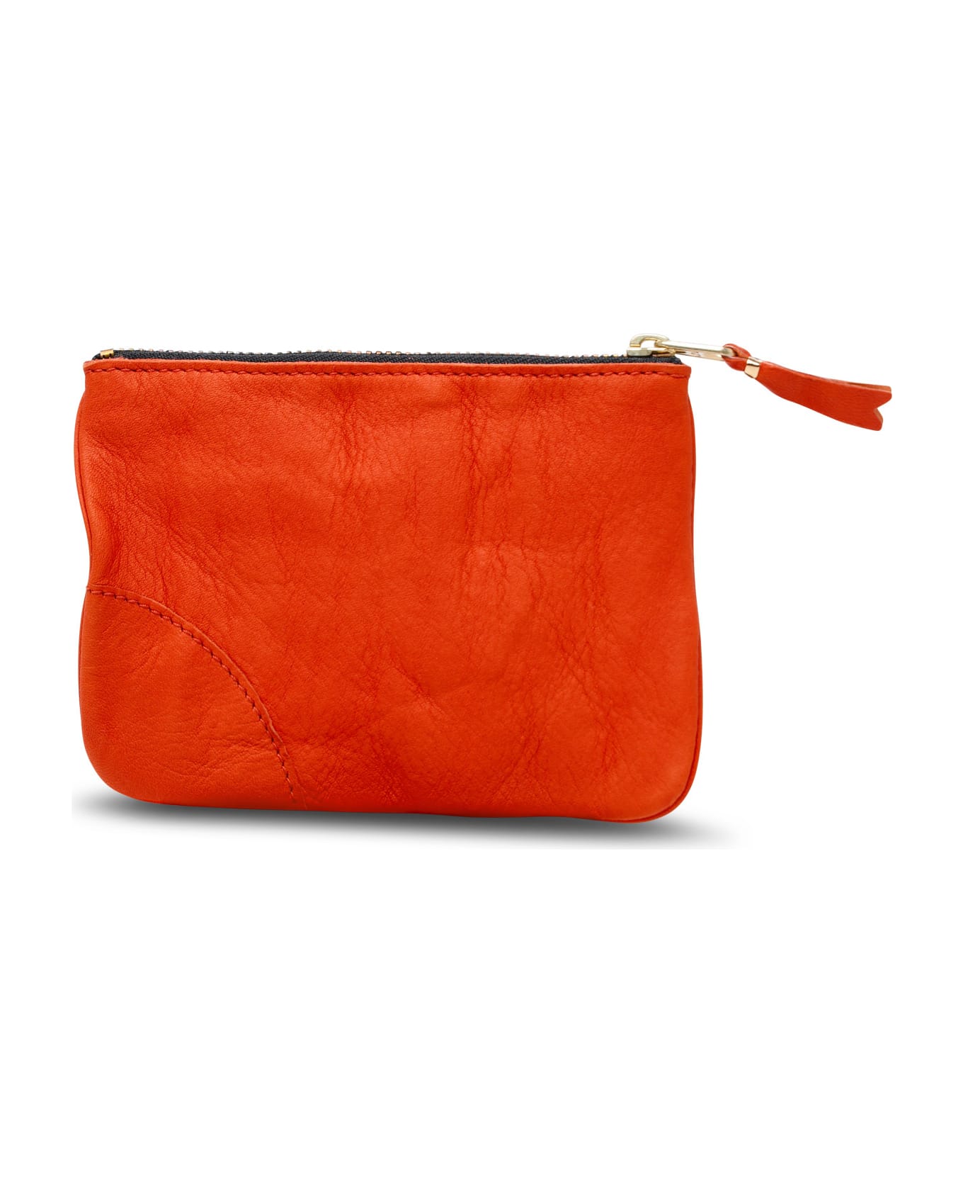 Comme des Garçons Wallet Orange Leather Card Holder - Orange