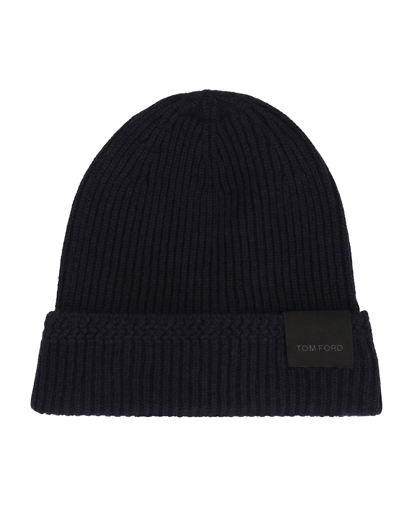 Tom Ford Ribbed Knit Beanie - blue