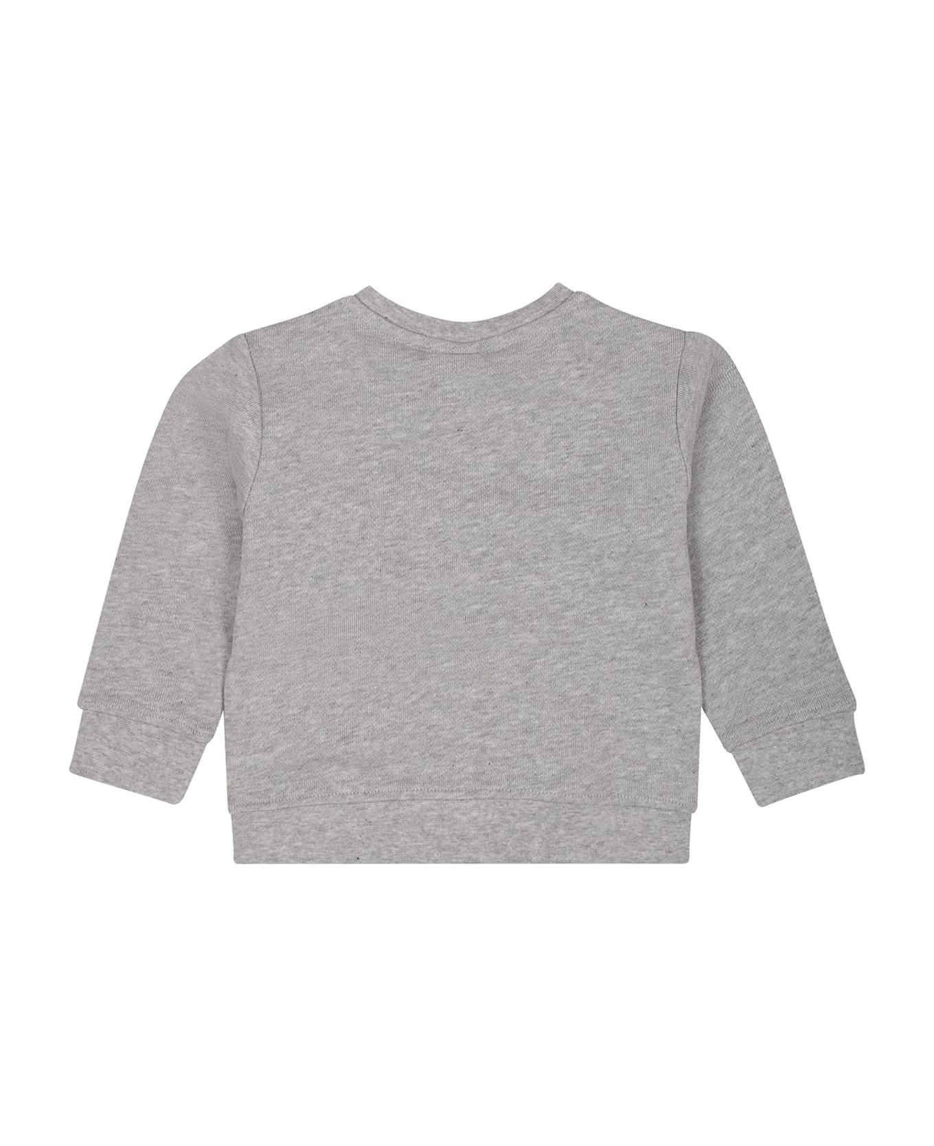 Stella McCartney Kids Grey Sweatshirt For Baby Boy With Hamburger Print - Grey ニットウェア＆スウェットシャツ