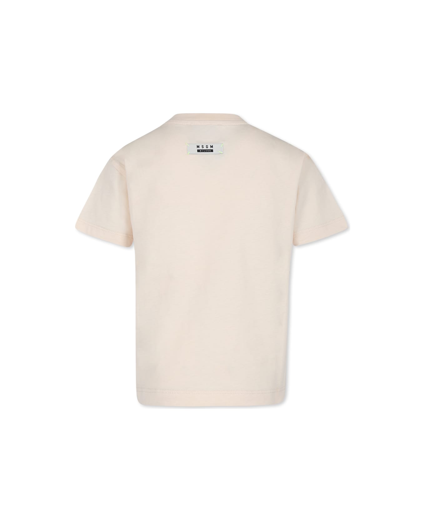 MSGM Ivory T-shirt For Kids With Logo - Ivory