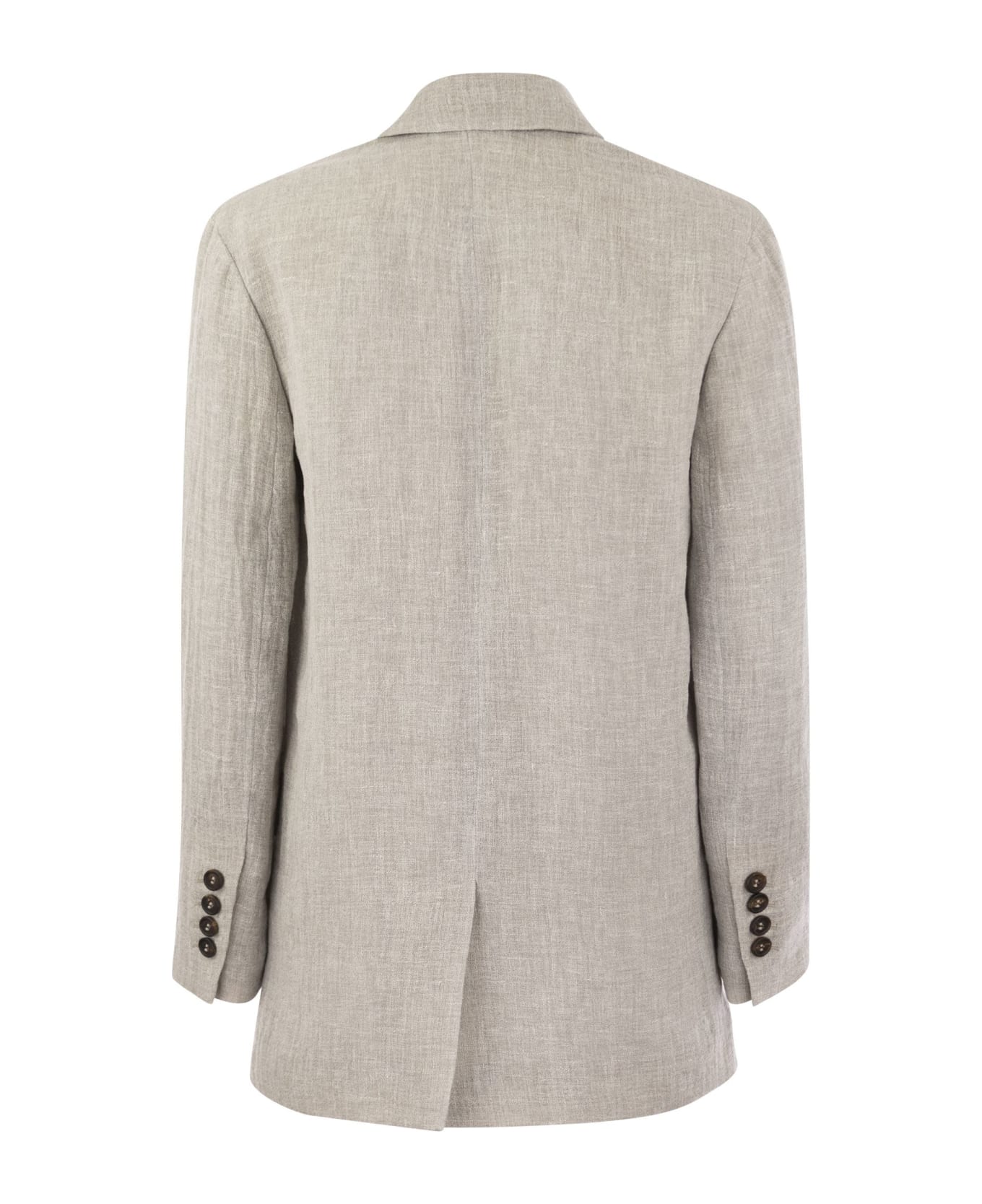 Brunello Cucinelli Lessivè Linen Canvas Jacket - Grey