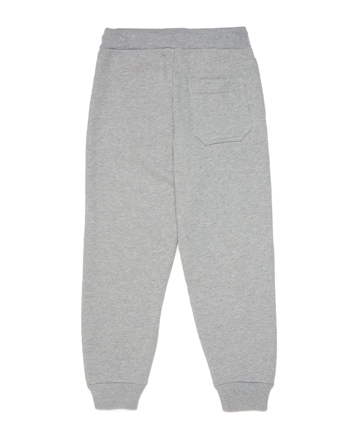 Marni Mp37u Trousers Marni Grey Fleece Trousers With Displaced Marni Logo - Inox gray melange