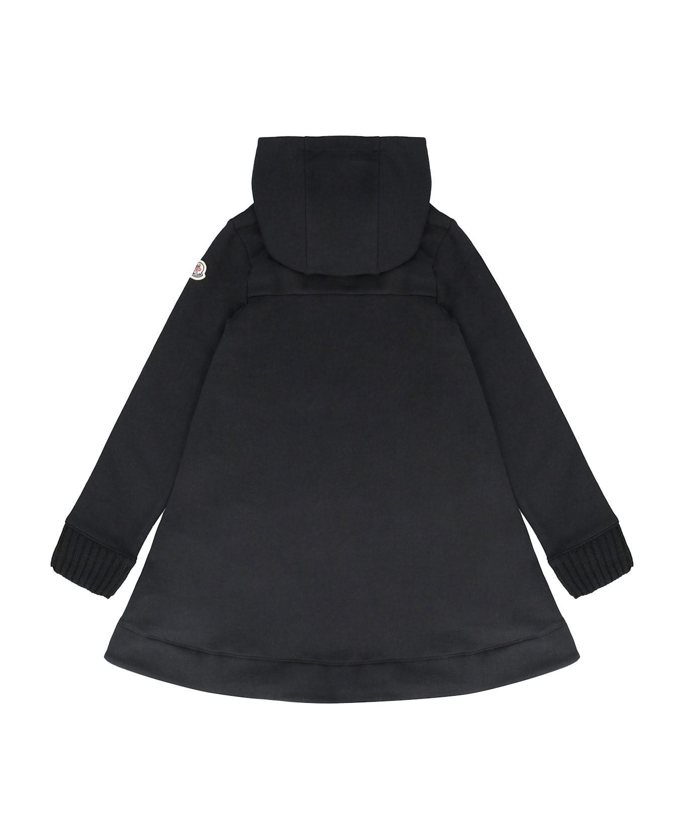 Moncler Logo Print Cotton Sweatdress - black