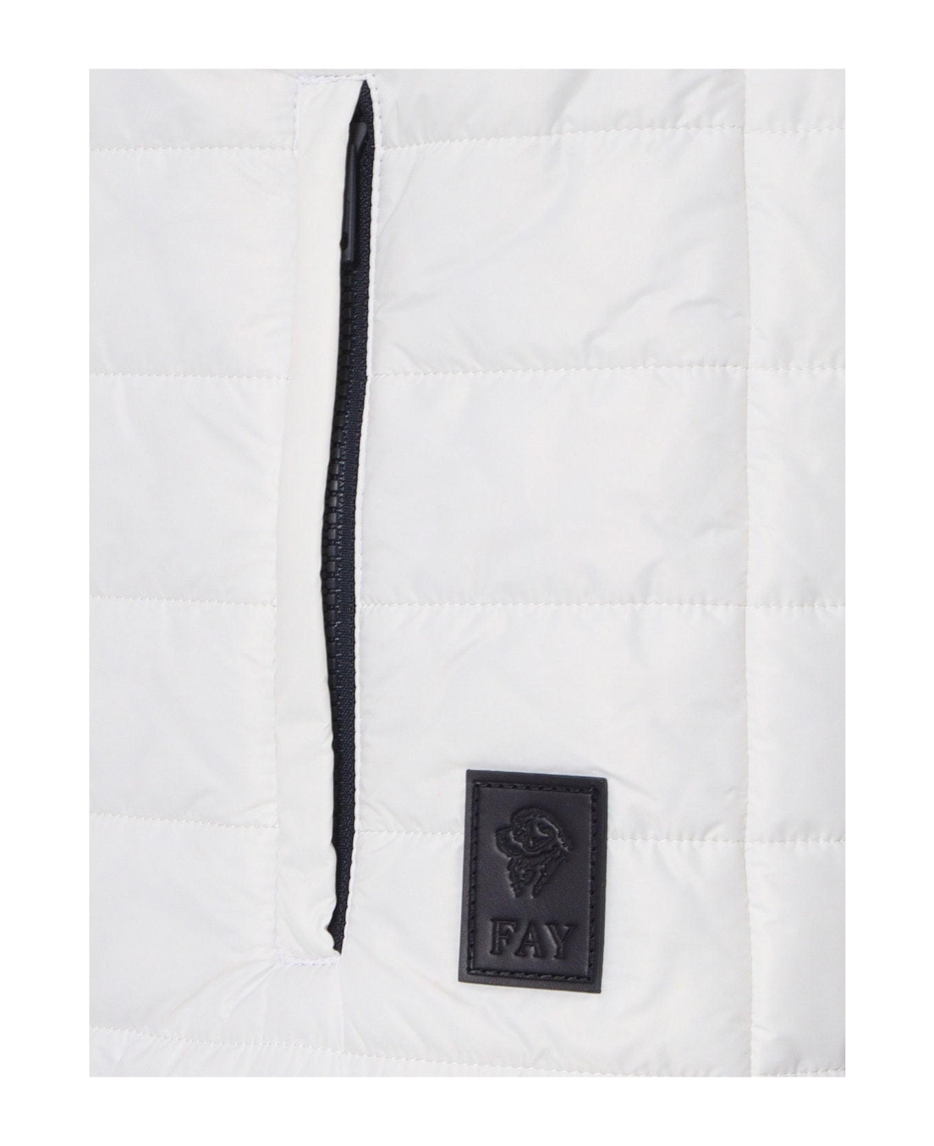 Fay Padded Zip Vest Jacket - WHITE