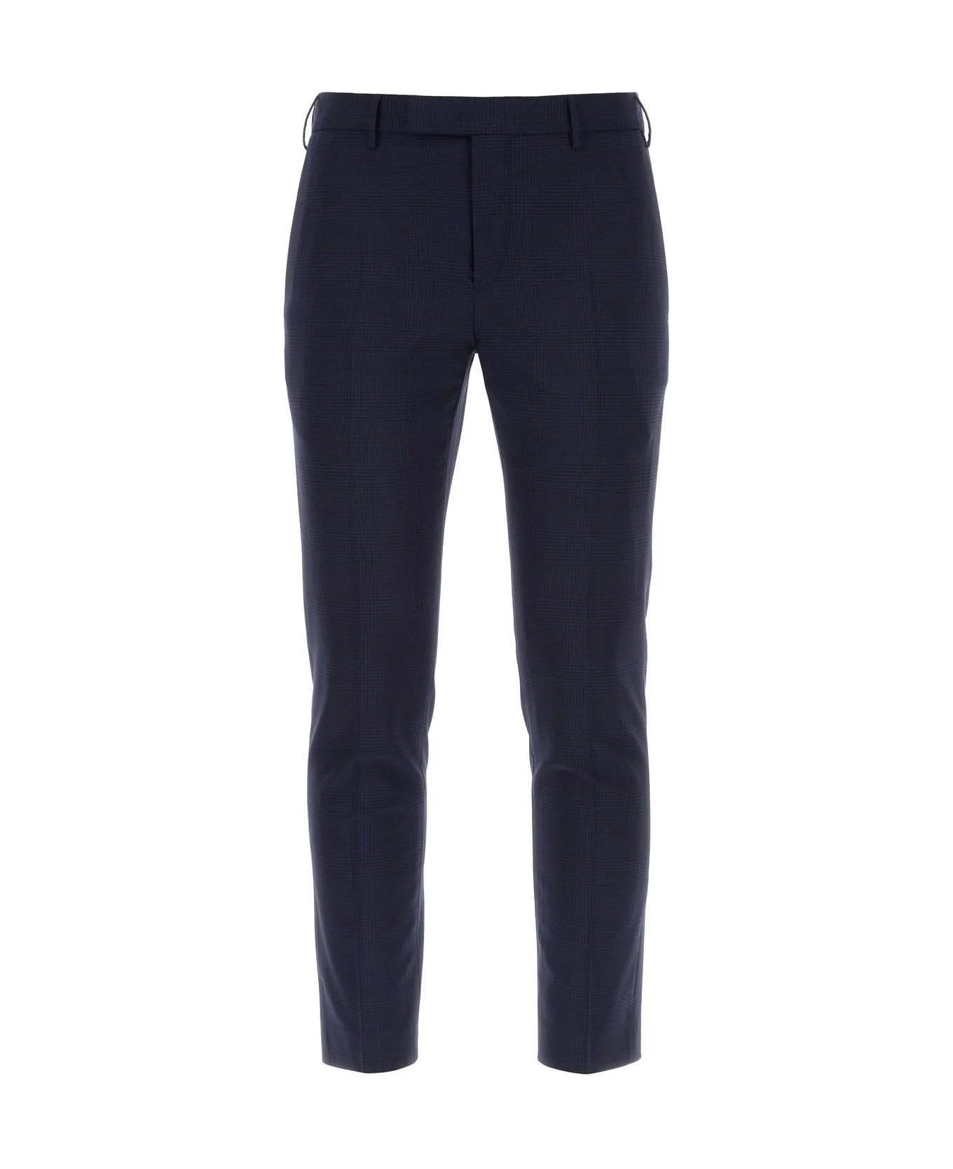 PT01 Embroidered Stretch Wool Pant - BLUE