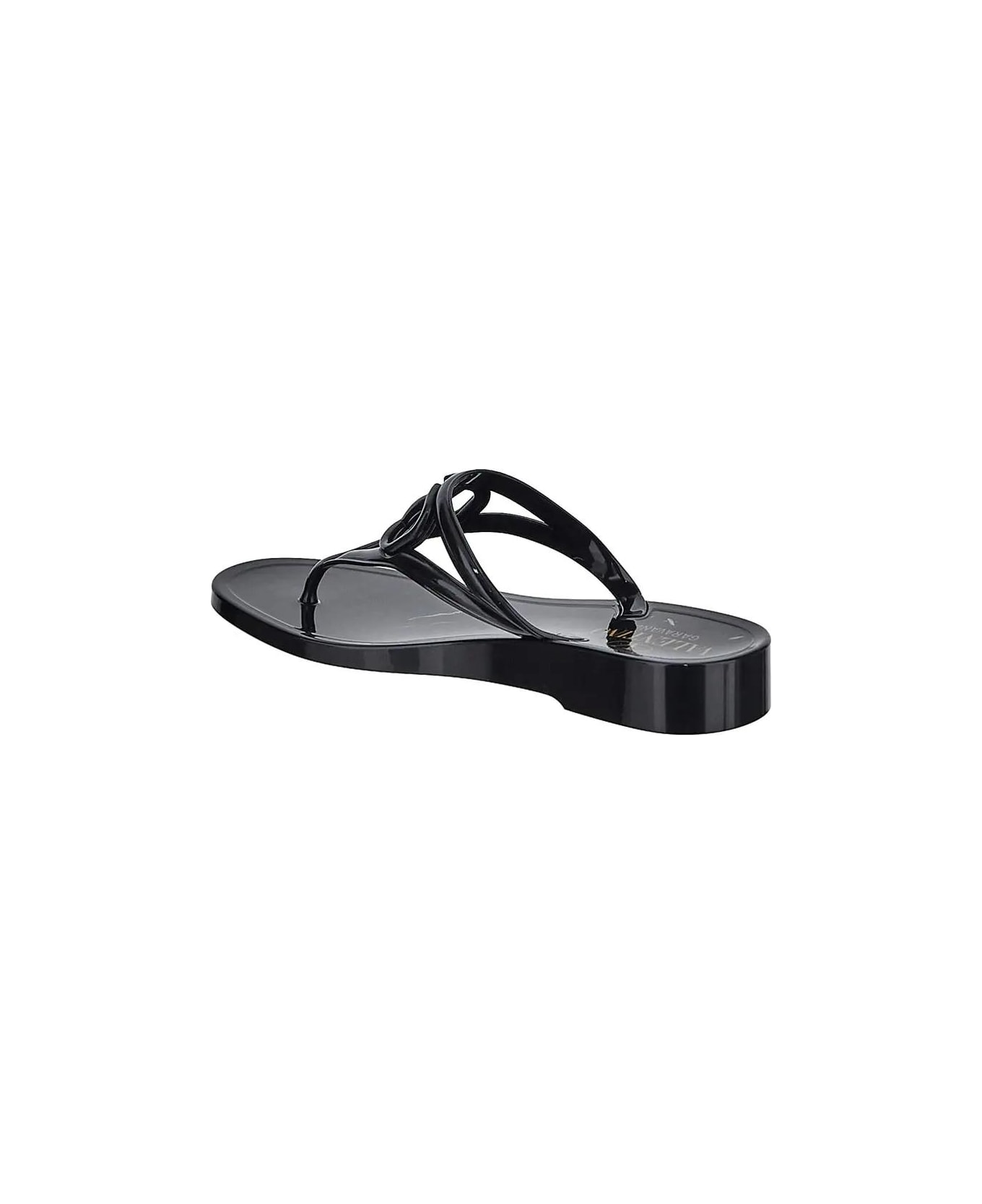 Valentino Garavani Logo Sandal - NERONERO