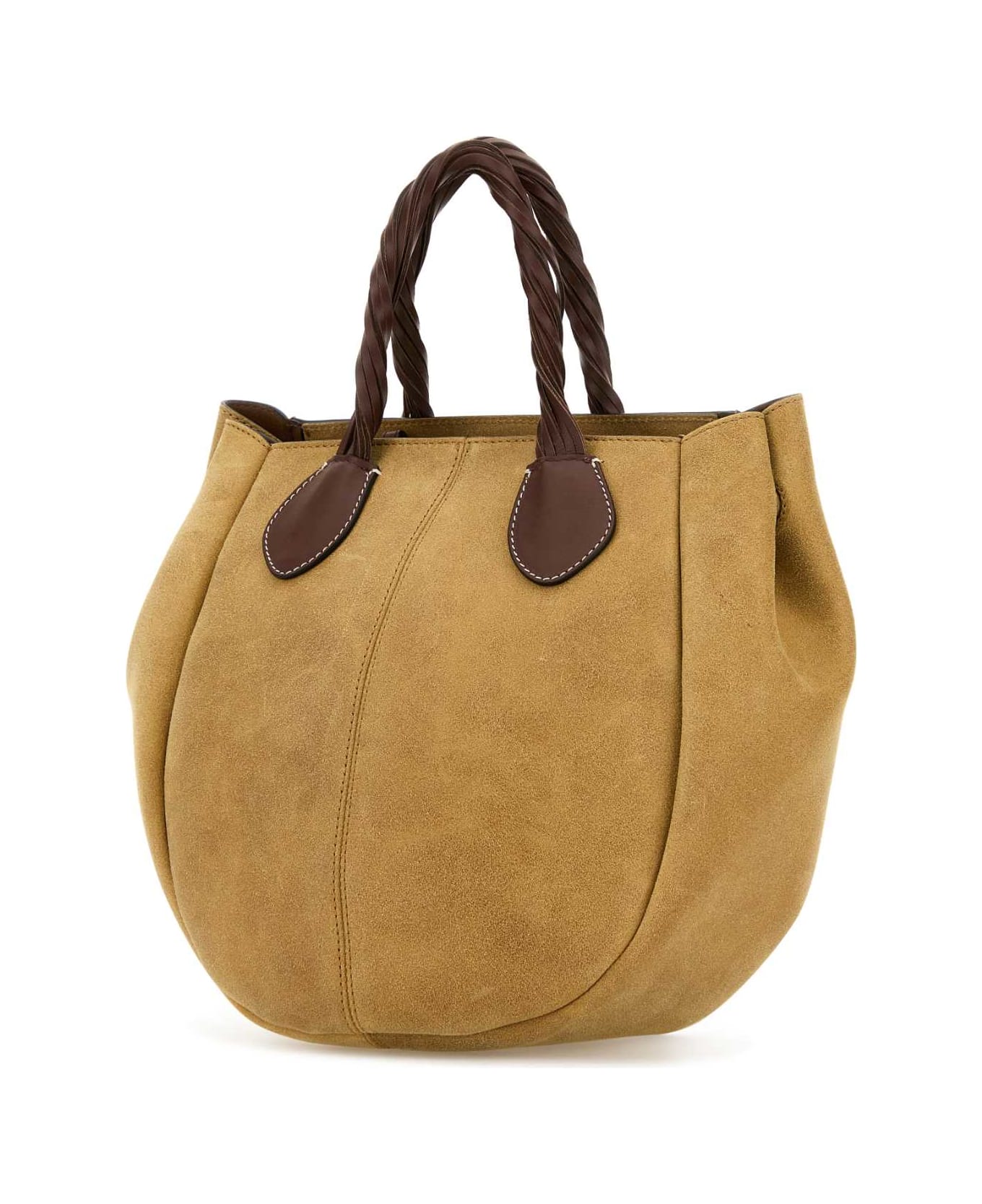 J.W. Anderson Beige Suede Small Punch Handbag - CARAMEL
