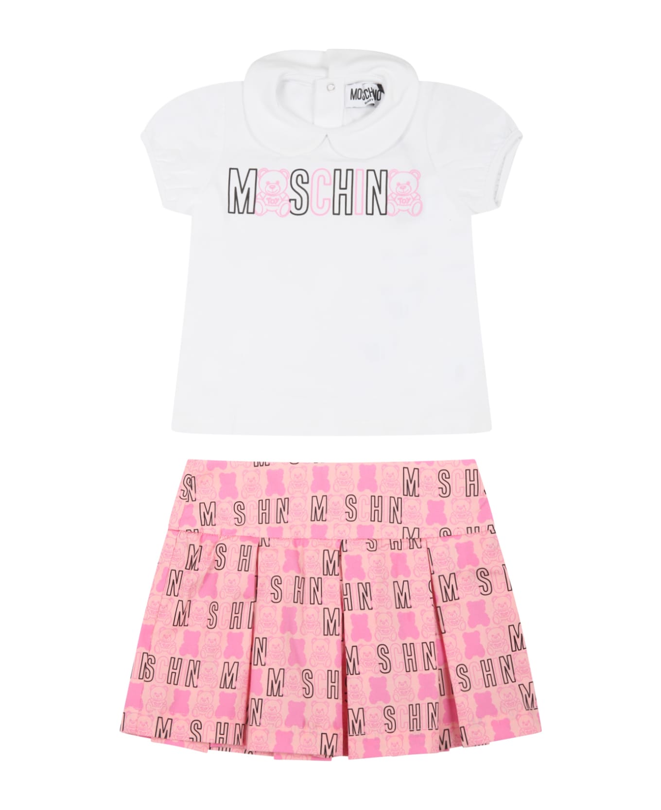 Moschino Multicolor Set For Baby Girl With Logo And Teddy Bears - Multicolor