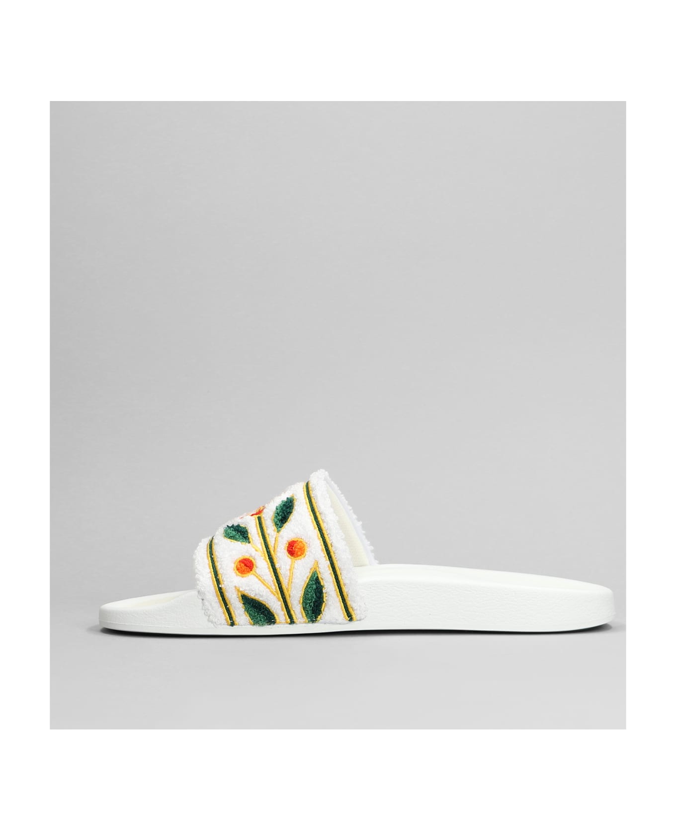 Casablanca White Slippers With Embroidery - White