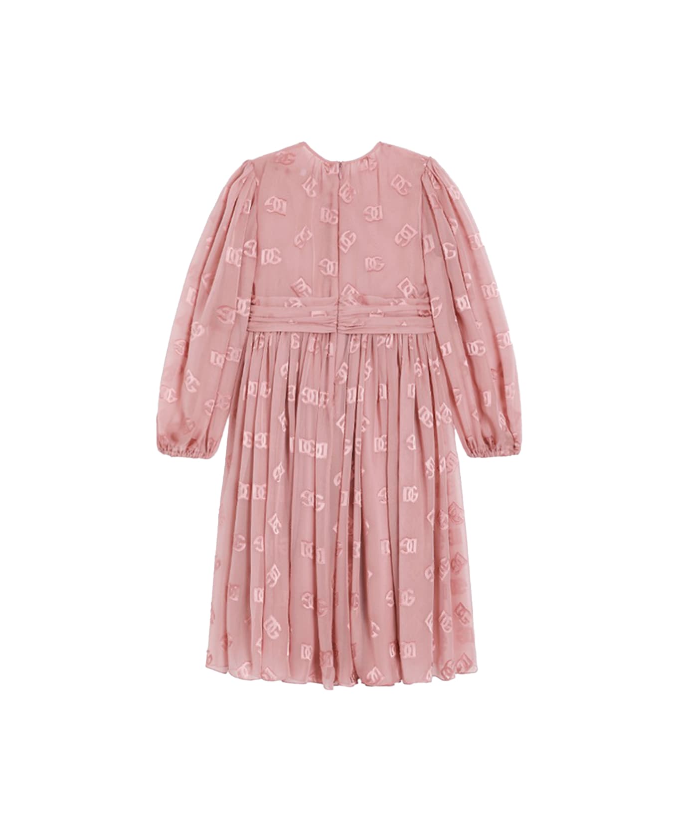 Dolce & Gabbana Jacquard Dress With Dg Logo - Rose