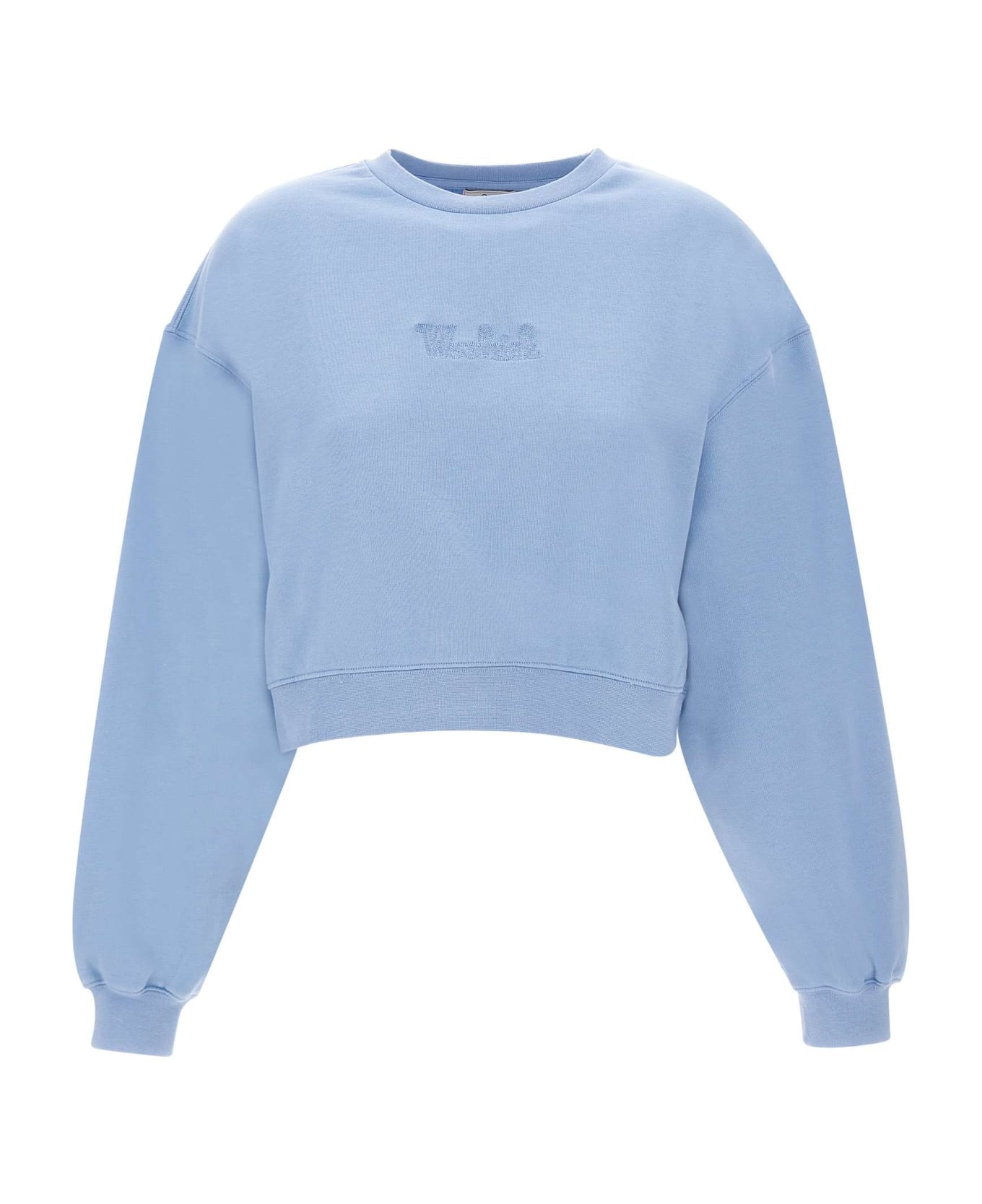 Woolrich "cotton Fleece Logo Crewneck" Sweatshirt - BLUE