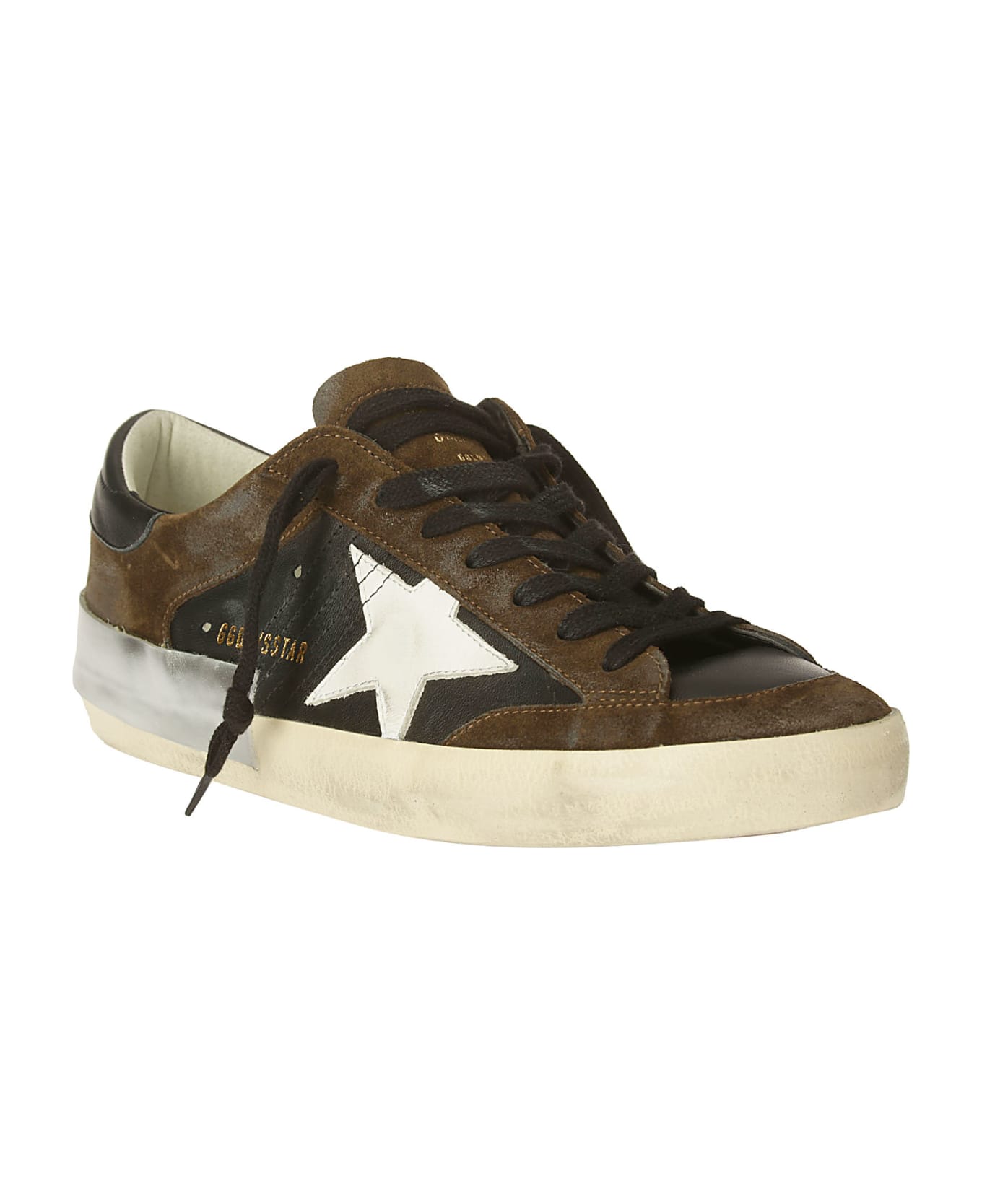 Golden Goose Super Star Lace-up Sneakers - BLACK/BROWN/WHITE