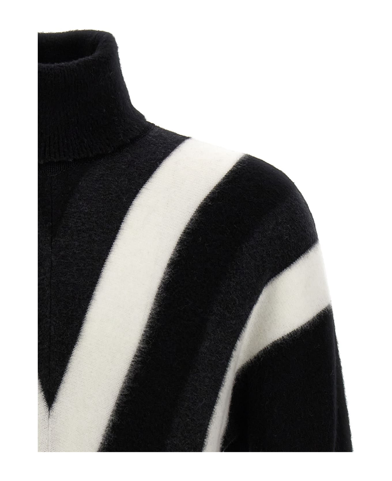 Saint Laurent Geometric Pattern Sweater - White/Black