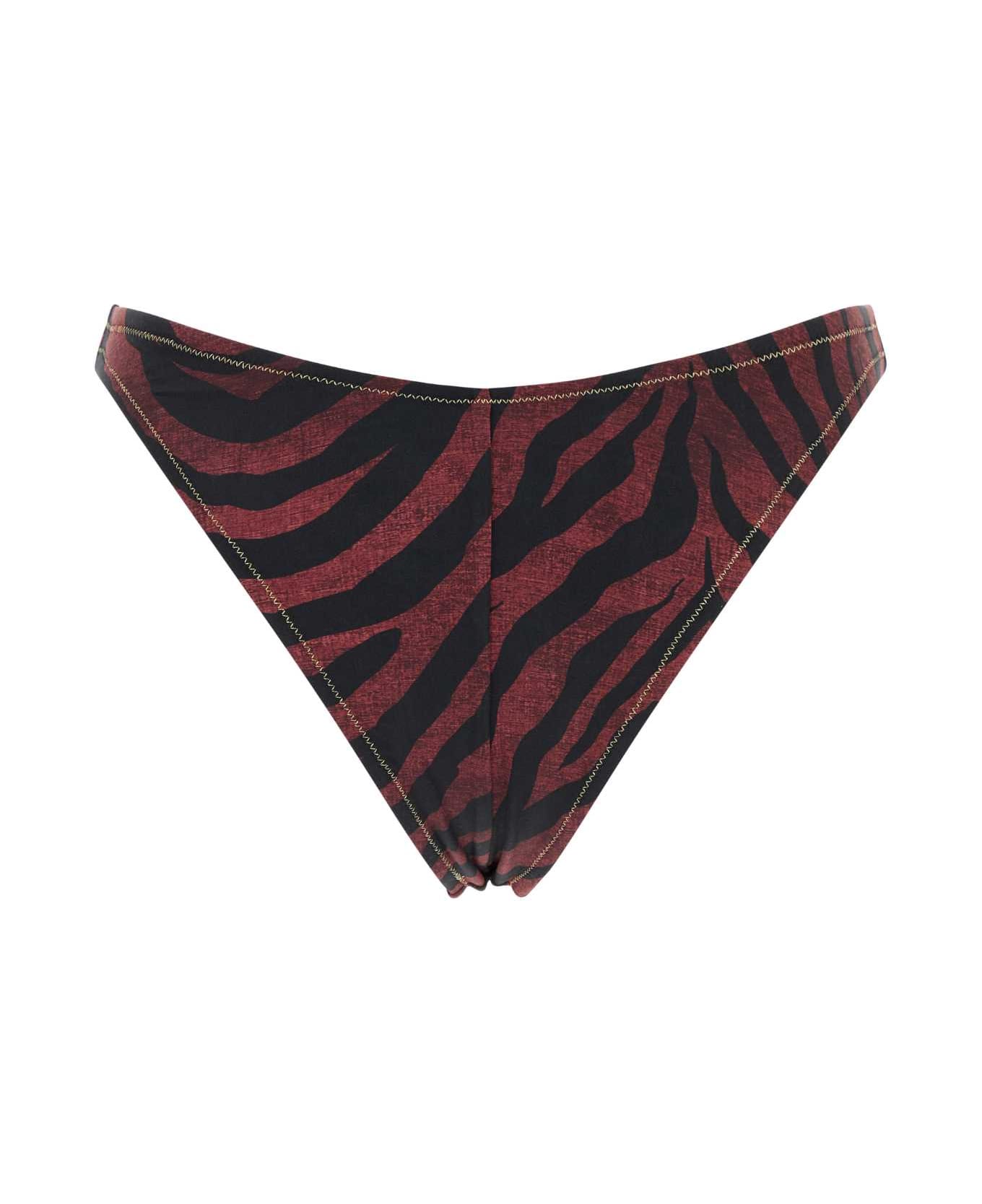 Reina Olga Printed Stretch Nylon Brigitte Bikini Bottom - BROWNTIGER