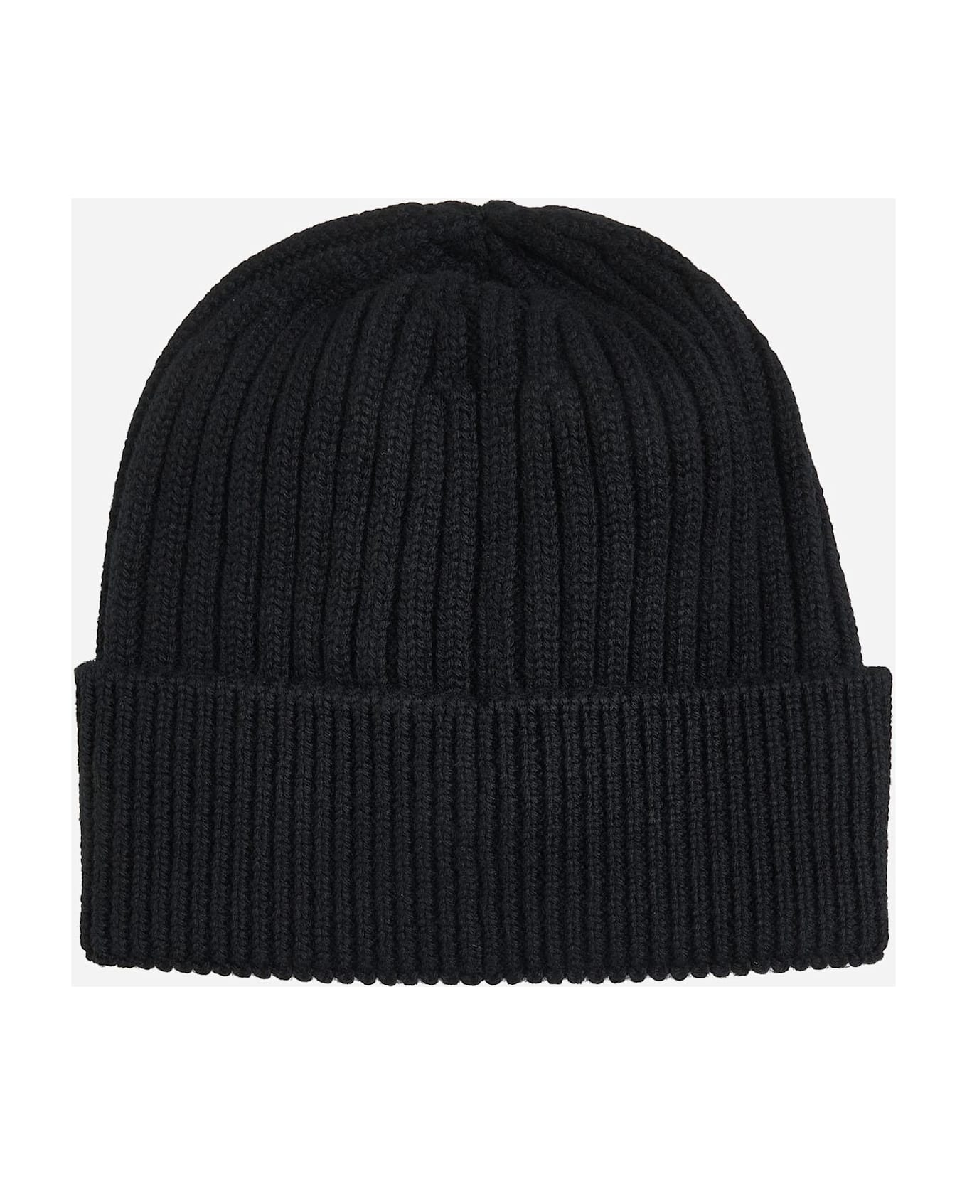 Moncler Logo Wool Beanie - Black