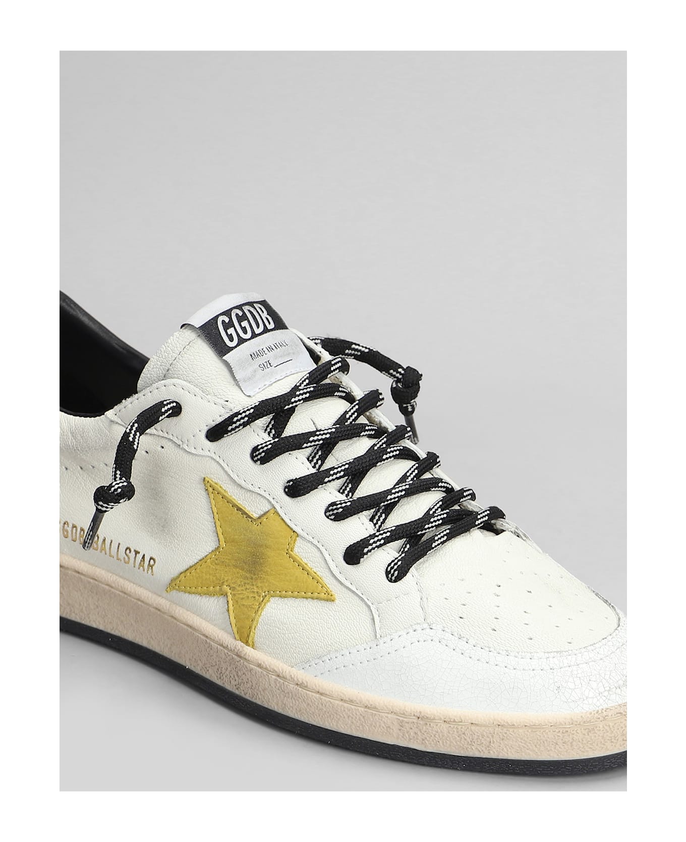 Golden Goose Ball Star Sneakers In White Leather - white