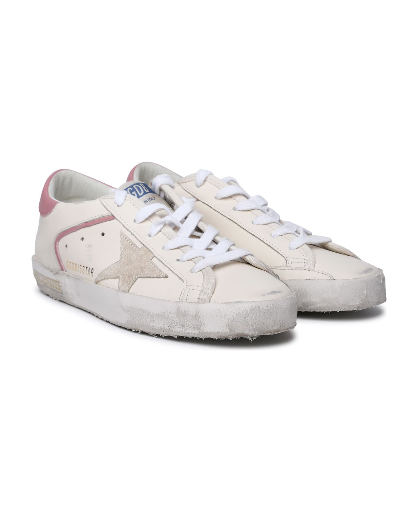 Golden Goose Super-star Leather Upper Suede Star Leather Heel Sneakers - Cream Seedpearl Ash Rose