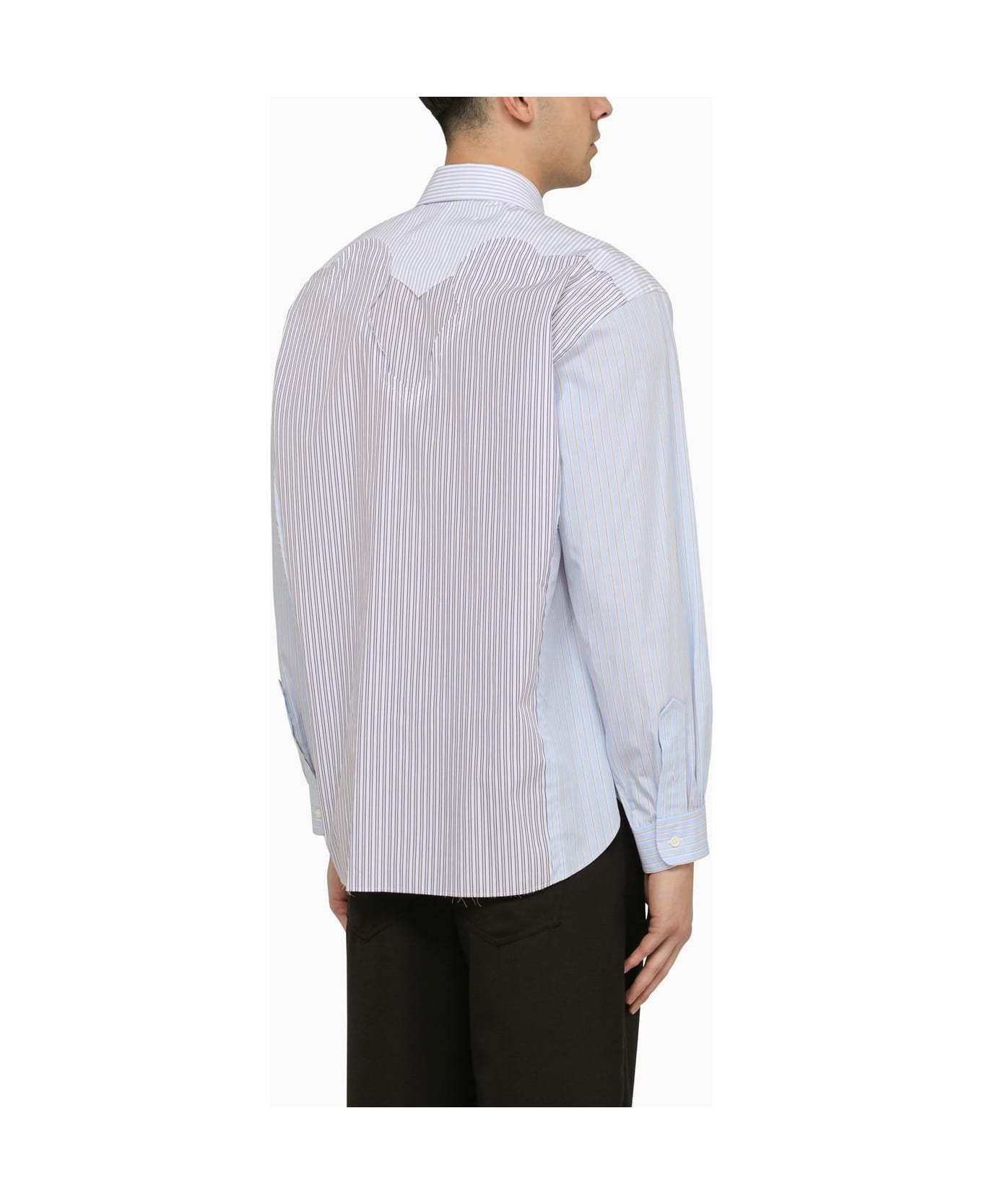 Maison Margiela White\/blue Striped Cotton Shirt - Blu