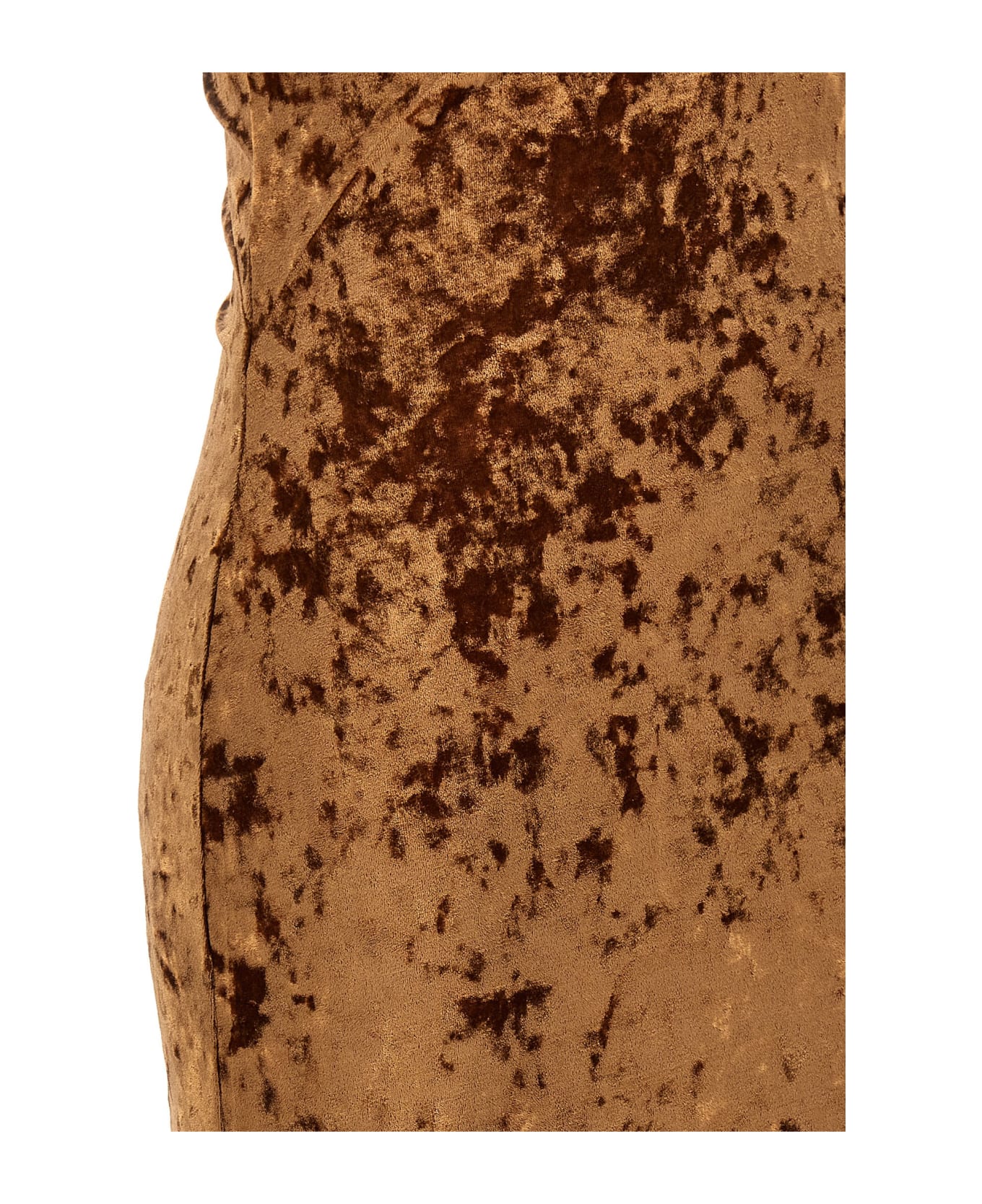 Atlein 'crushed Velvet' Long Dress - Brown